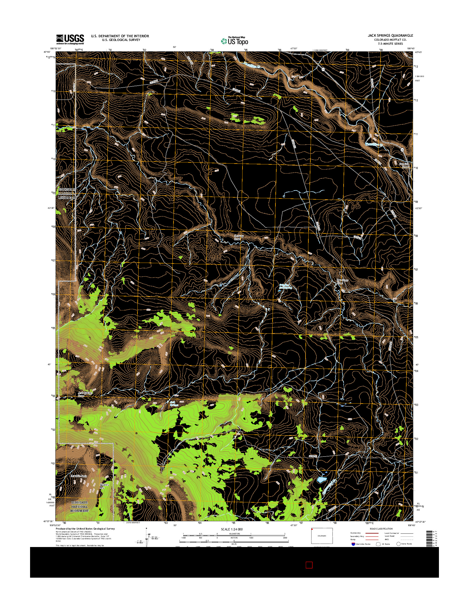 USGS US TOPO 7.5-MINUTE MAP FOR JACK SPRINGS, CO 2016