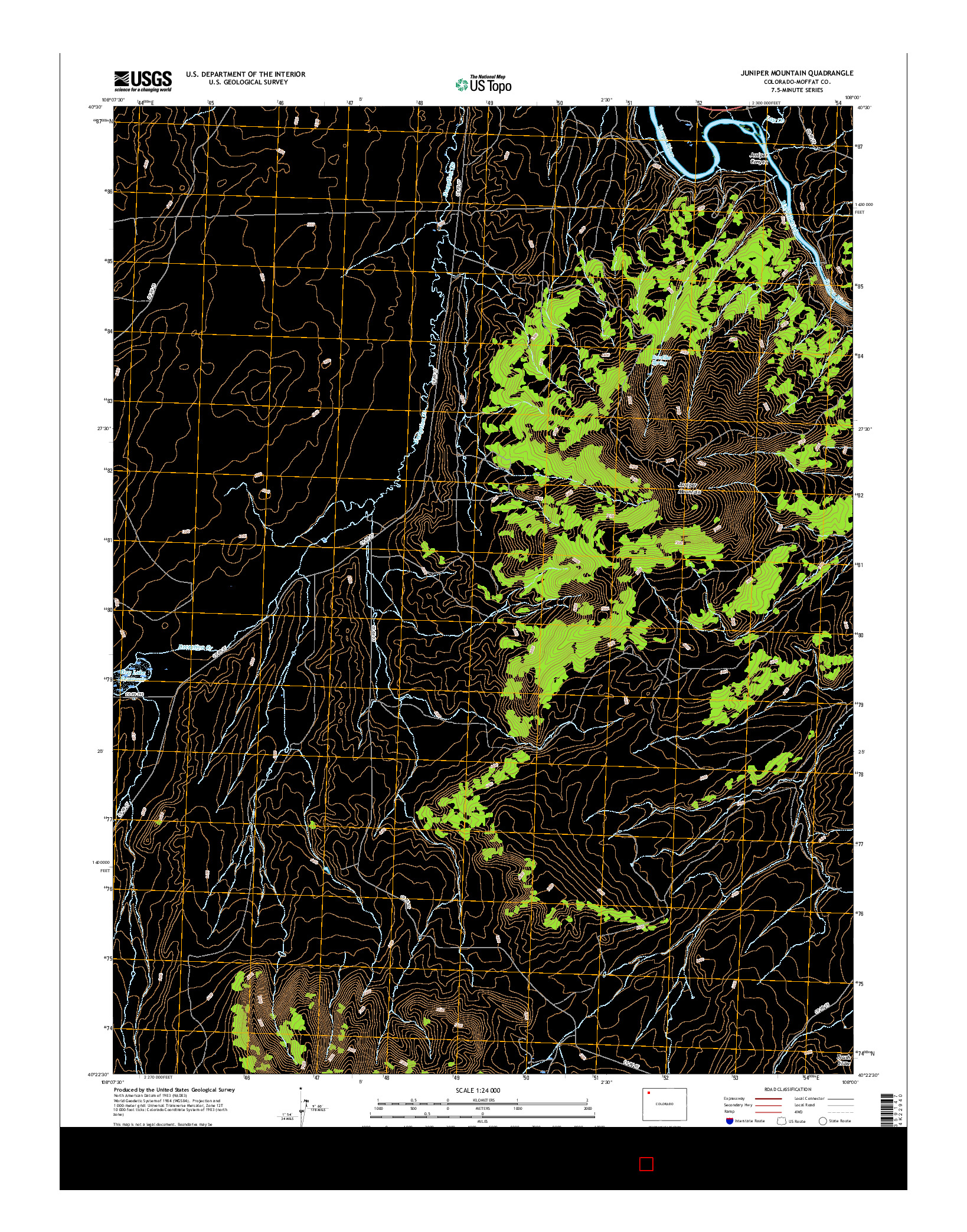 USGS US TOPO 7.5-MINUTE MAP FOR JUNIPER MOUNTAIN, CO 2016
