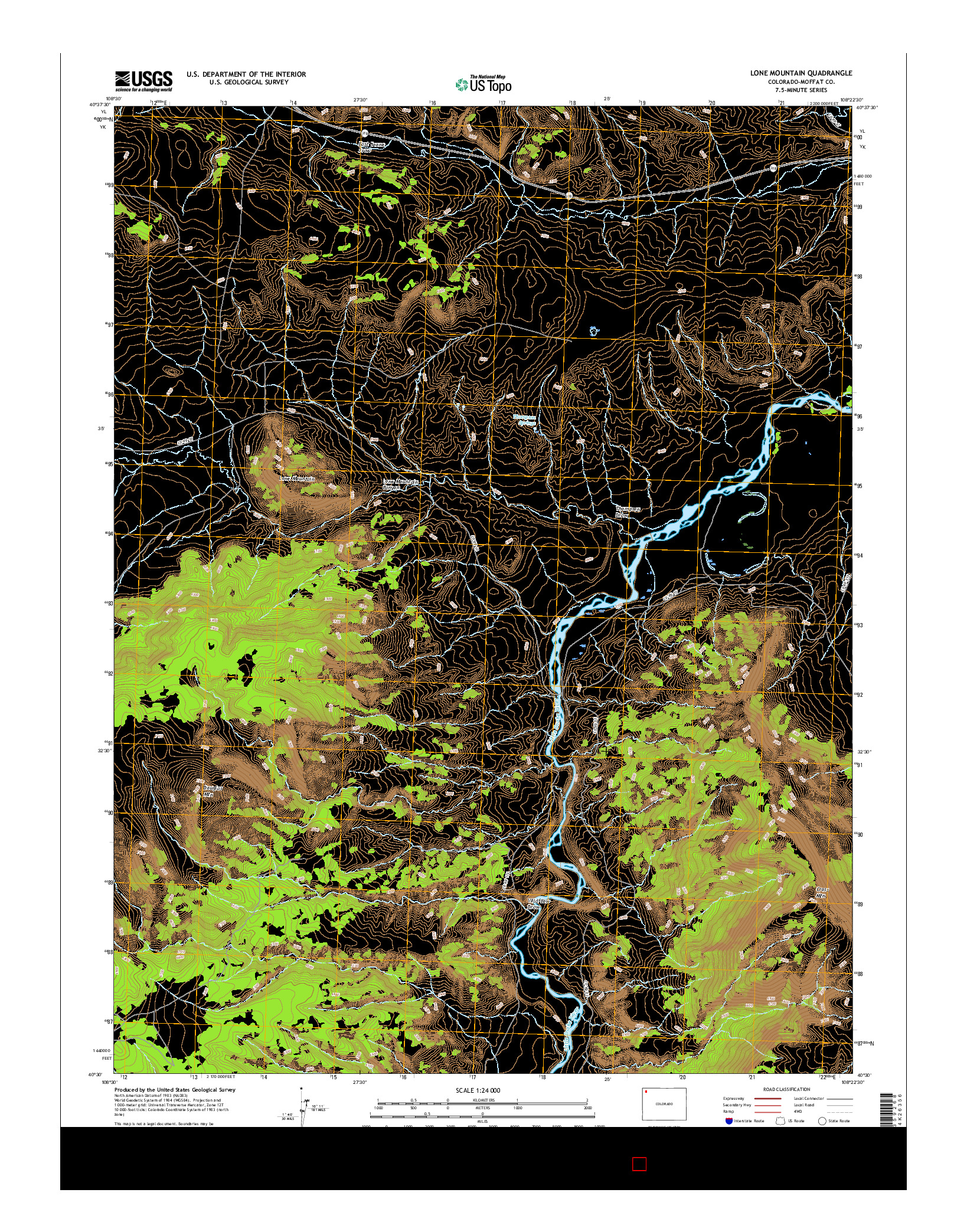 USGS US TOPO 7.5-MINUTE MAP FOR LONE MOUNTAIN, CO 2016