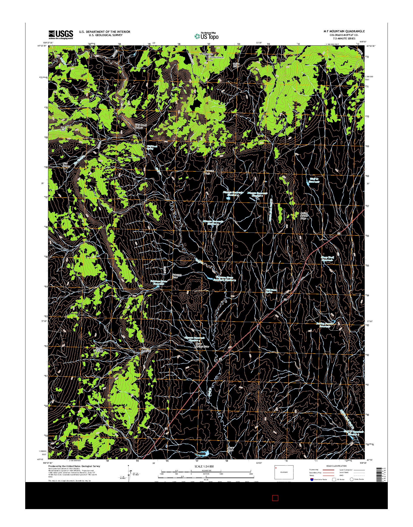 USGS US TOPO 7.5-MINUTE MAP FOR M F MOUNTAIN, CO 2016
