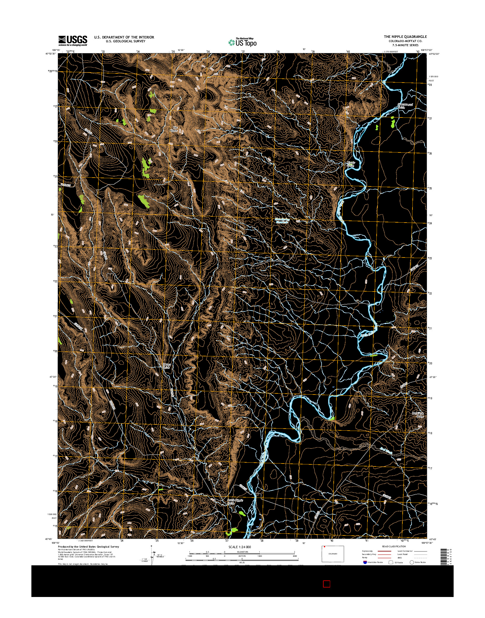 USGS US TOPO 7.5-MINUTE MAP FOR THE NIPPLE, CO 2016