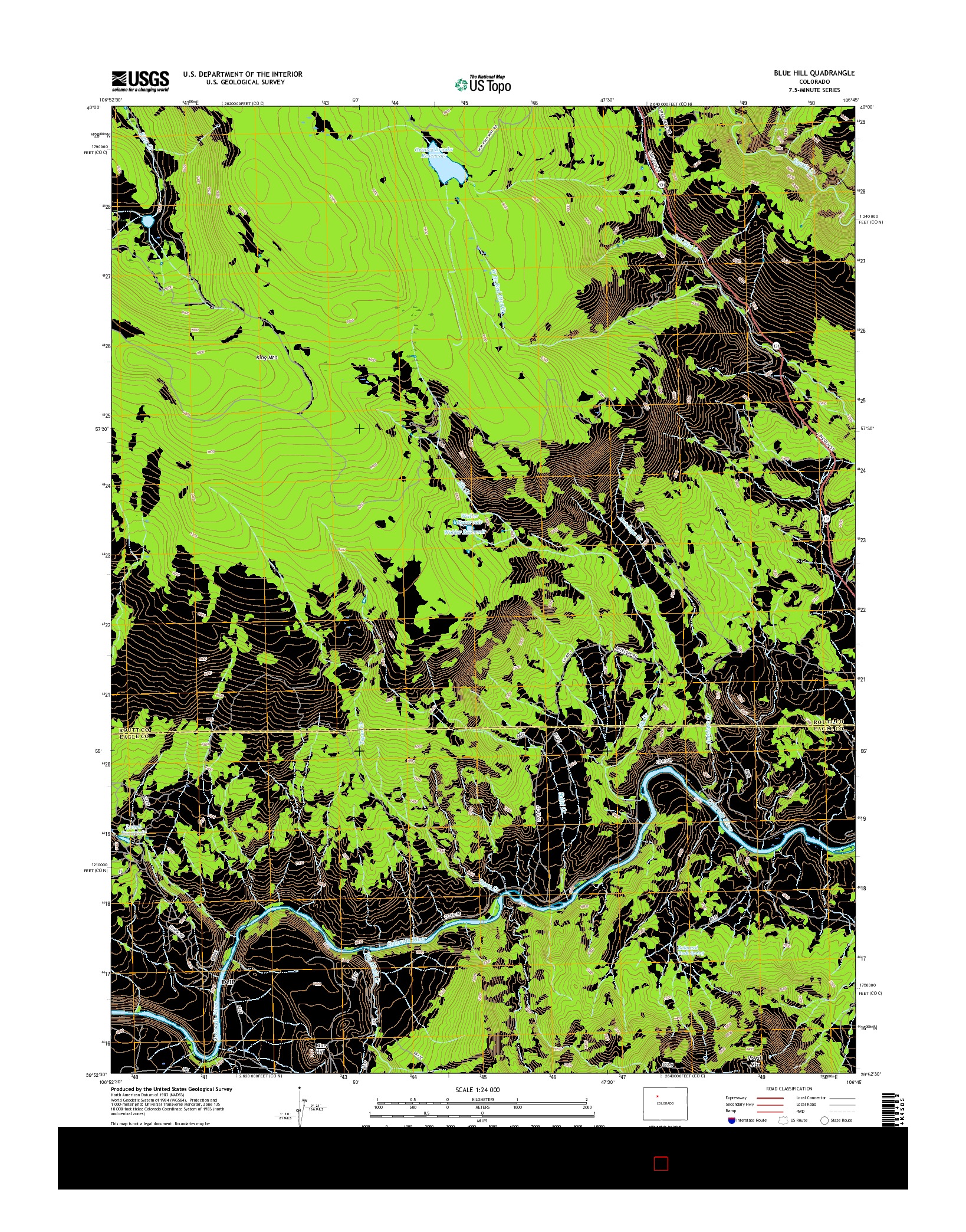 USGS US TOPO 7.5-MINUTE MAP FOR BLUE HILL, CO 2016