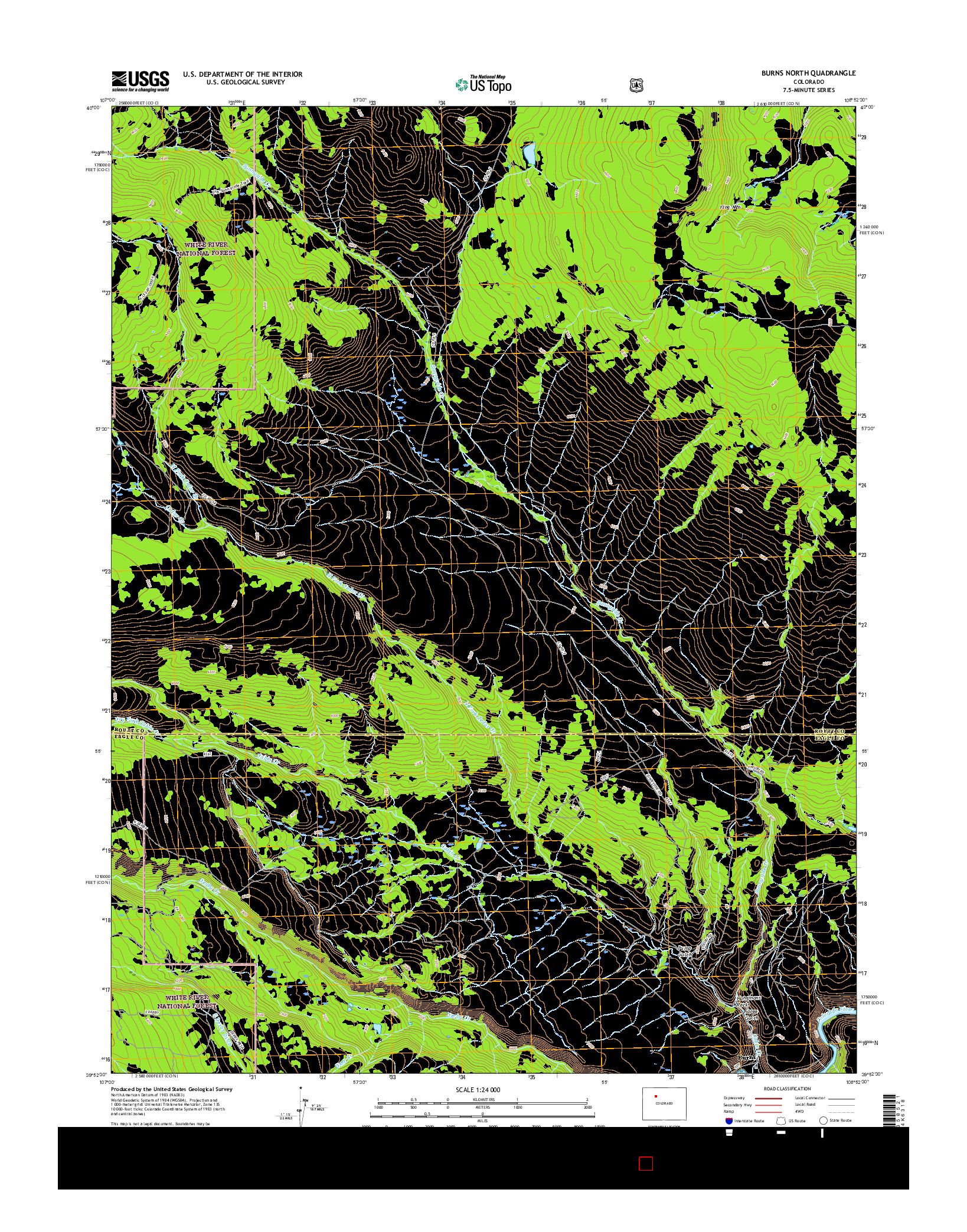 USGS US TOPO 7.5-MINUTE MAP FOR BURNS NORTH, CO 2016