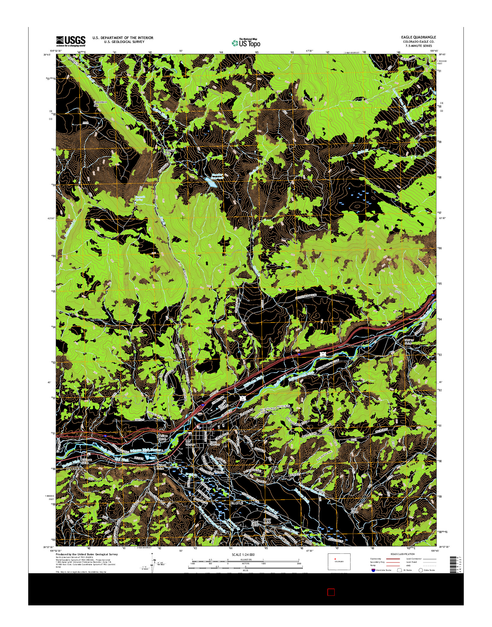 USGS US TOPO 7.5-MINUTE MAP FOR EAGLE, CO 2016