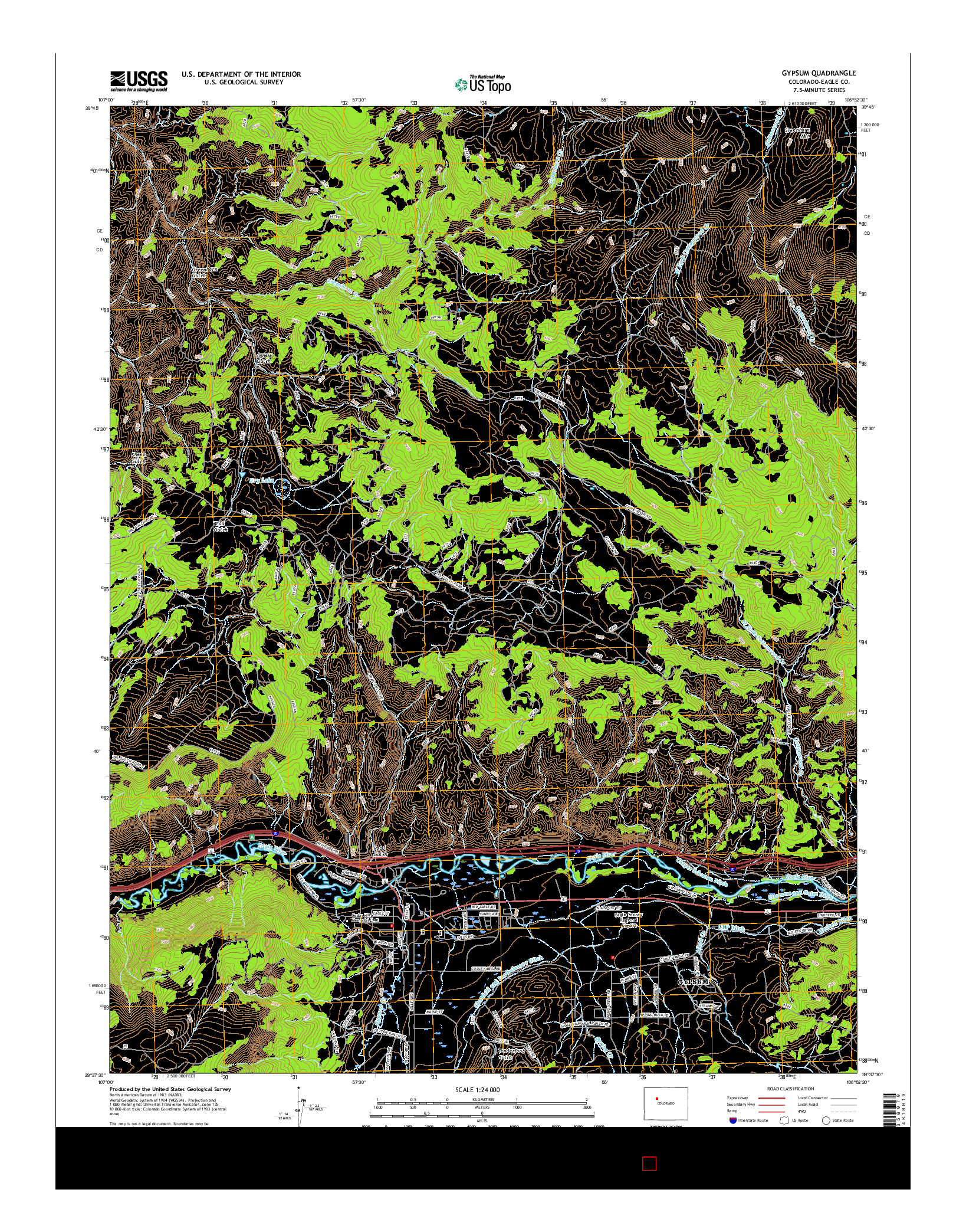 USGS US TOPO 7.5-MINUTE MAP FOR GYPSUM, CO 2016