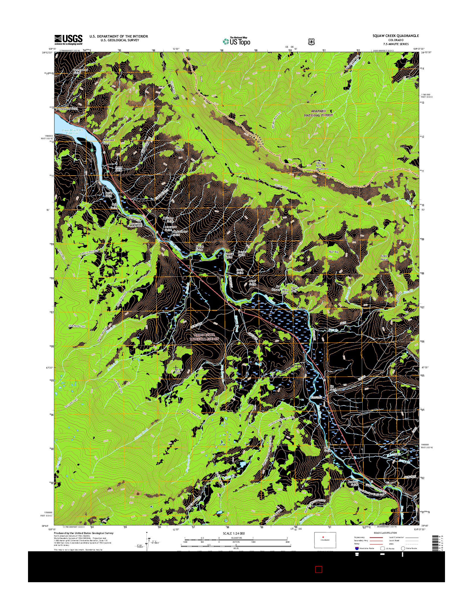 USGS US TOPO 7.5-MINUTE MAP FOR SQUAW CREEK, CO 2016