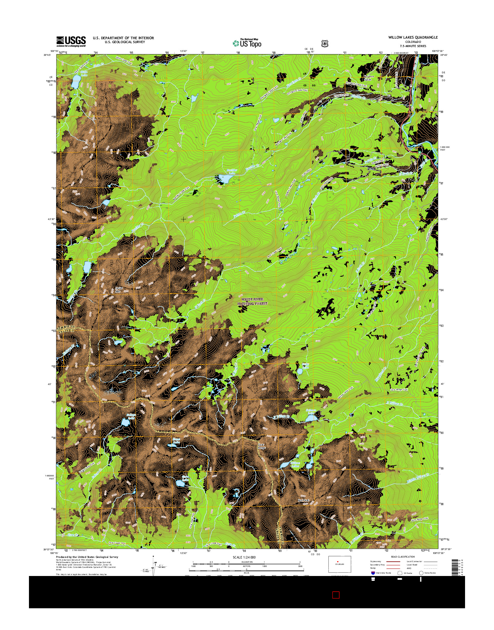 USGS US TOPO 7.5-MINUTE MAP FOR WILLOW LAKES, CO 2016