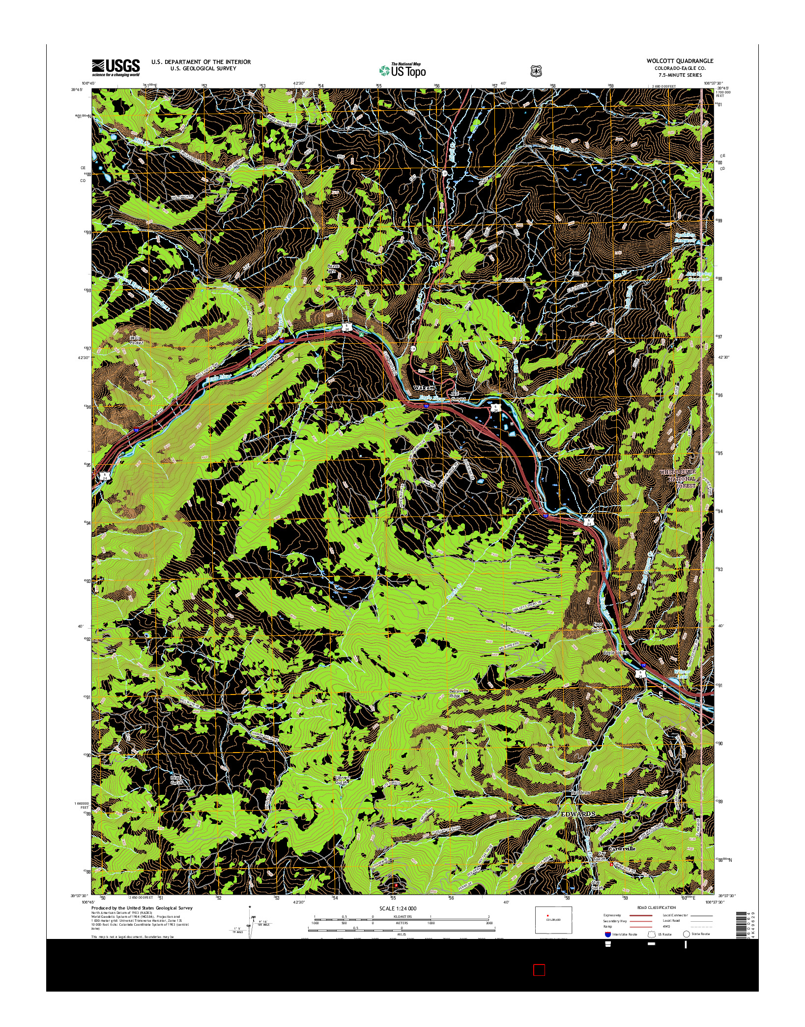 USGS US TOPO 7.5-MINUTE MAP FOR WOLCOTT, CO 2016