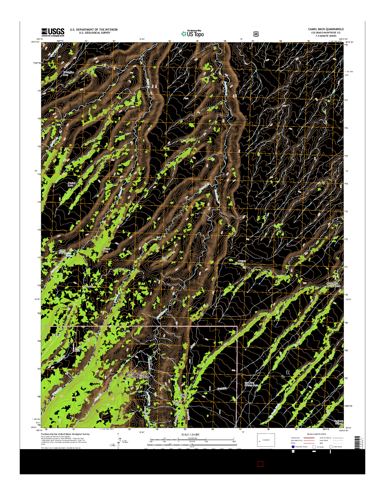 USGS US TOPO 7.5-MINUTE MAP FOR CAMEL BACK, CO 2016