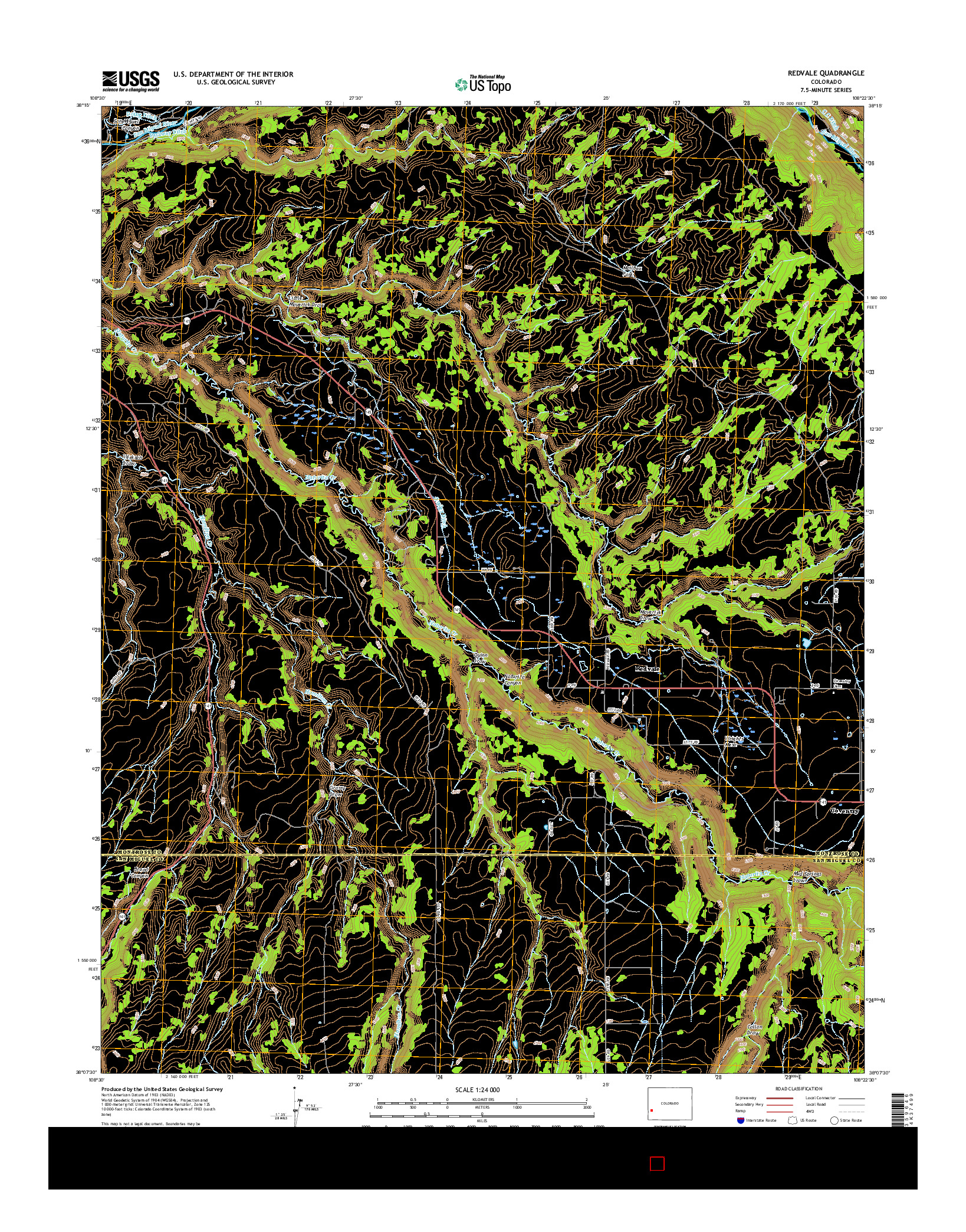 USGS US TOPO 7.5-MINUTE MAP FOR REDVALE, CO 2016