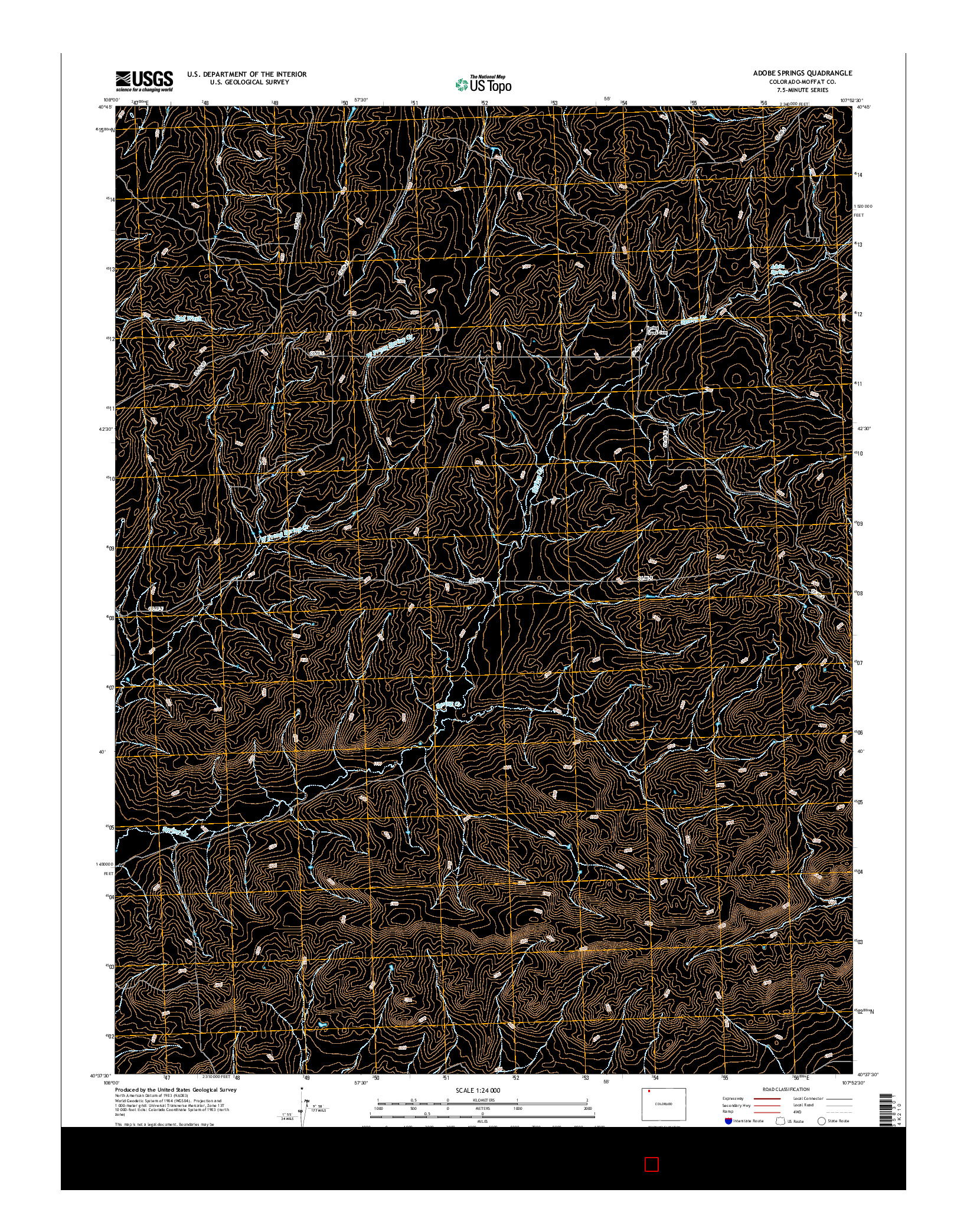 USGS US TOPO 7.5-MINUTE MAP FOR ADOBE SPRINGS, CO 2016