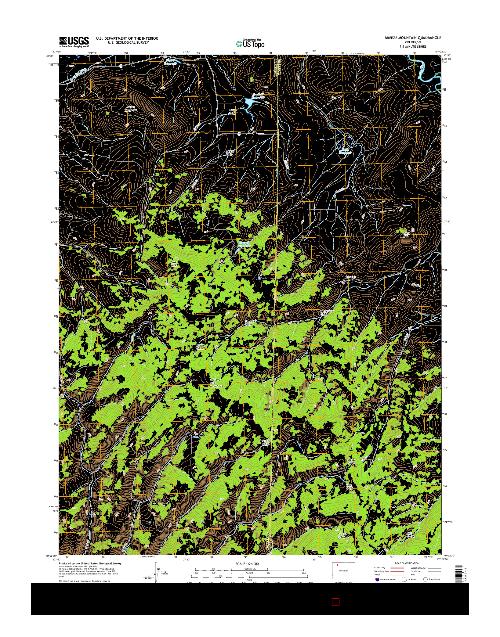 USGS US TOPO 7.5-MINUTE MAP FOR BREEZE MOUNTAIN, CO 2016