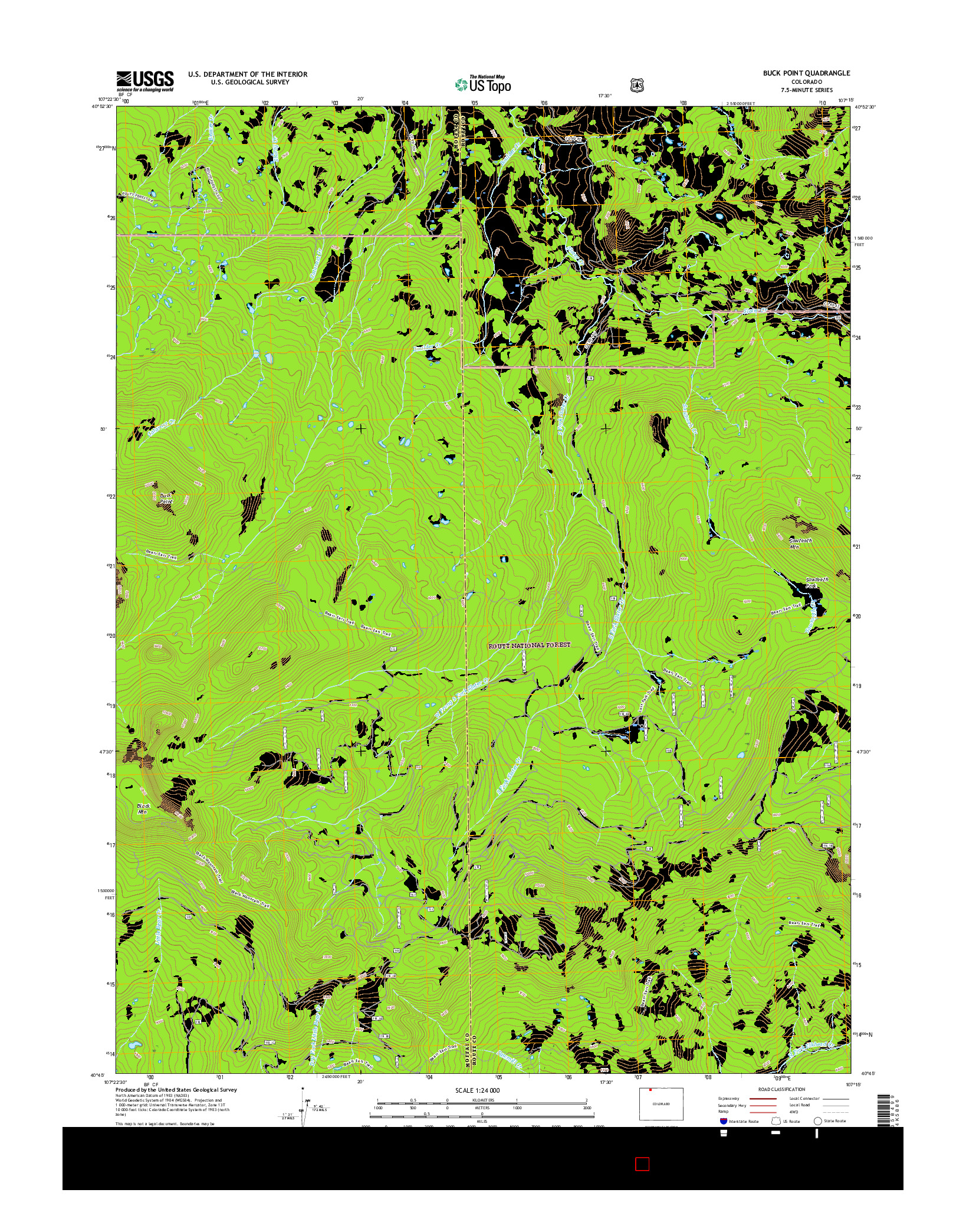 USGS US TOPO 7.5-MINUTE MAP FOR BUCK POINT, CO 2016