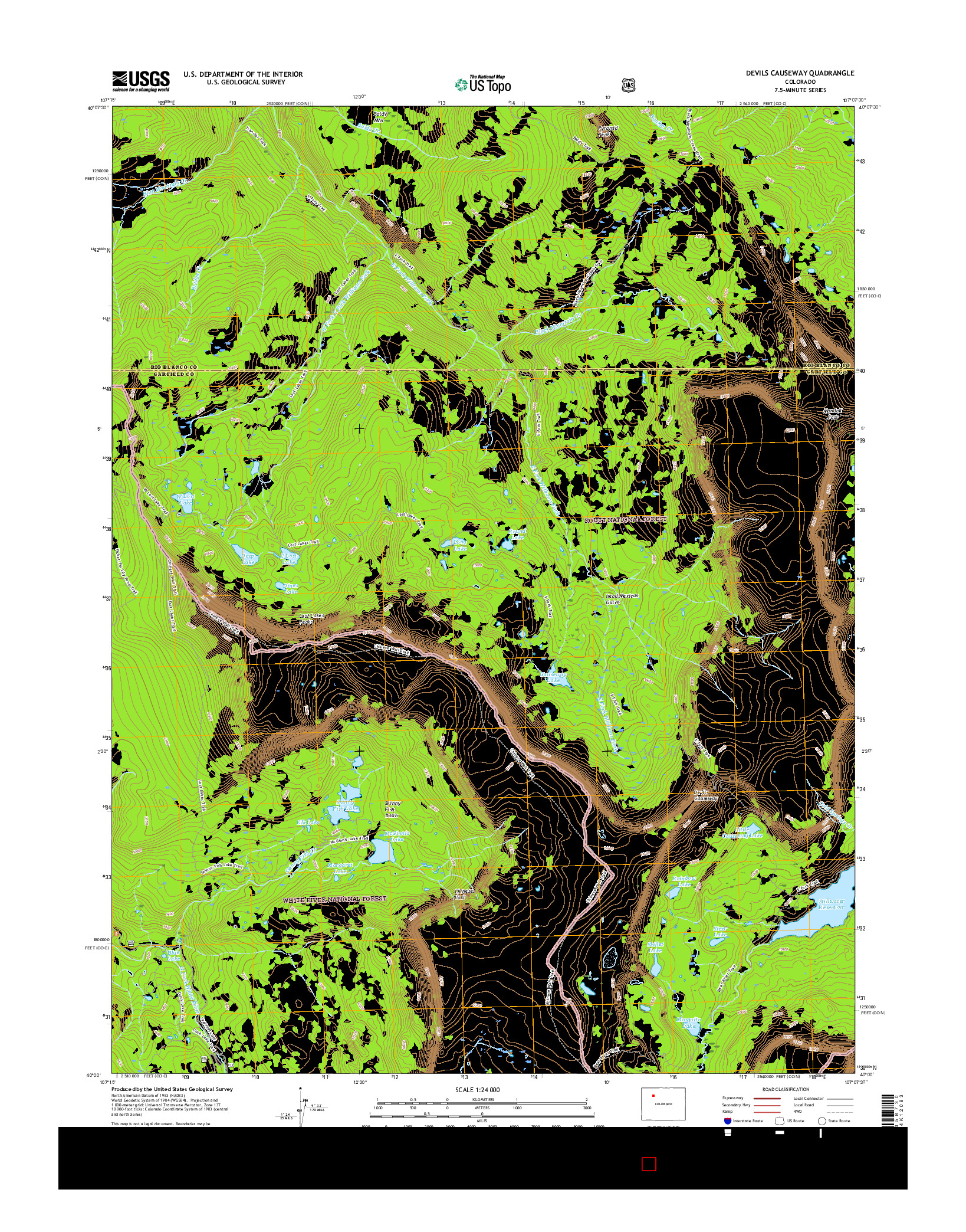 USGS US TOPO 7.5-MINUTE MAP FOR DEVILS CAUSEWAY, CO 2016