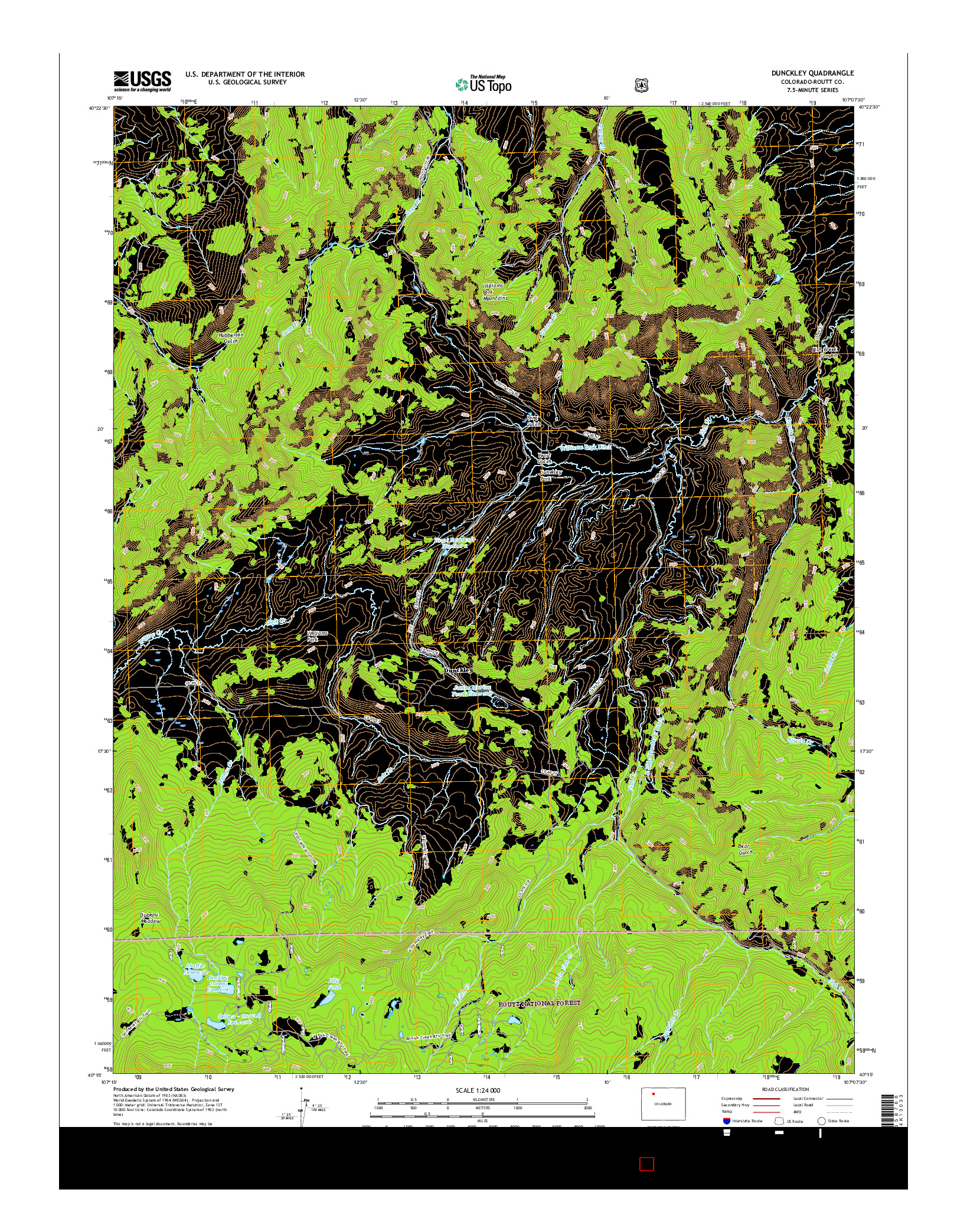 USGS US TOPO 7.5-MINUTE MAP FOR DUNCKLEY, CO 2016