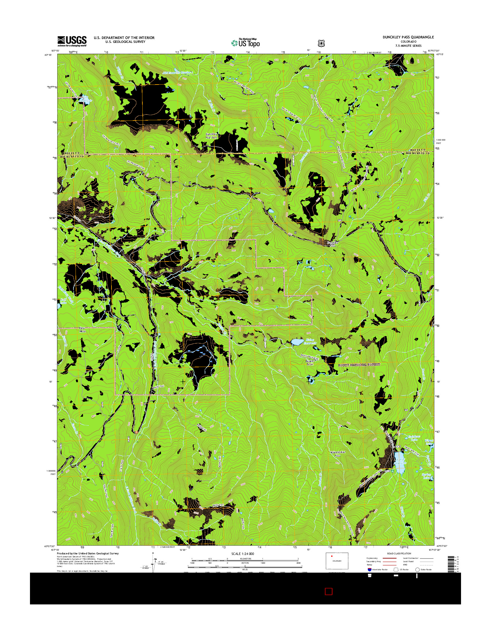 USGS US TOPO 7.5-MINUTE MAP FOR DUNCKLEY PASS, CO 2016