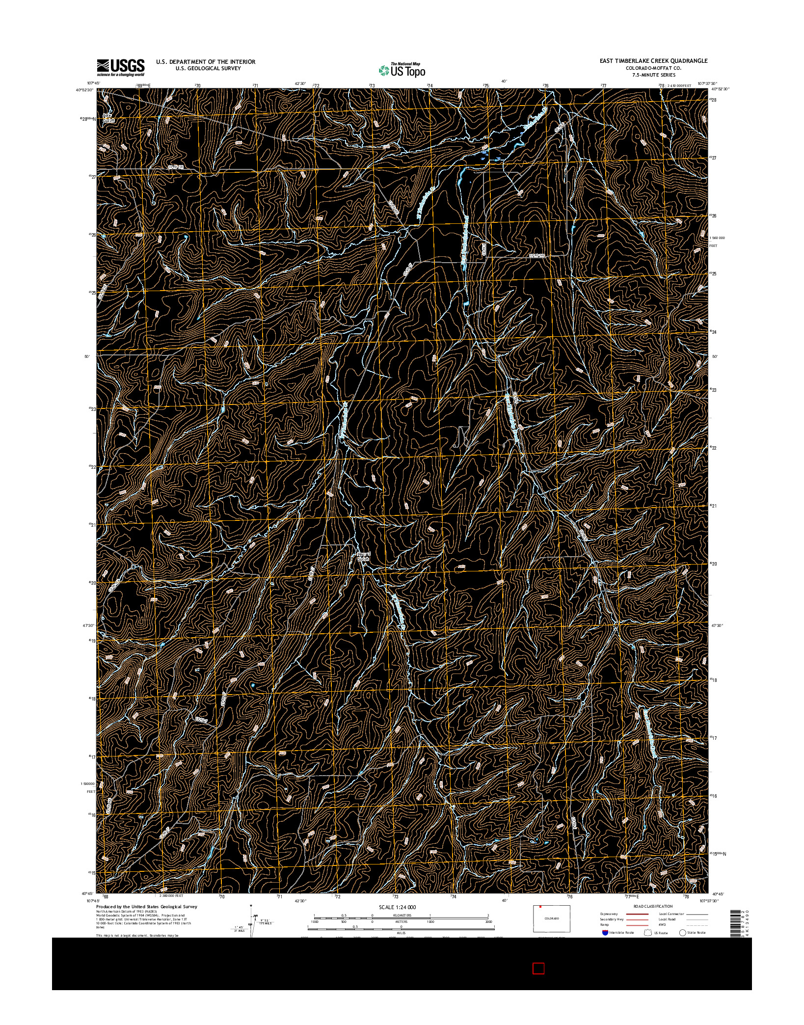 USGS US TOPO 7.5-MINUTE MAP FOR EAST TIMBERLAKE CREEK, CO 2016