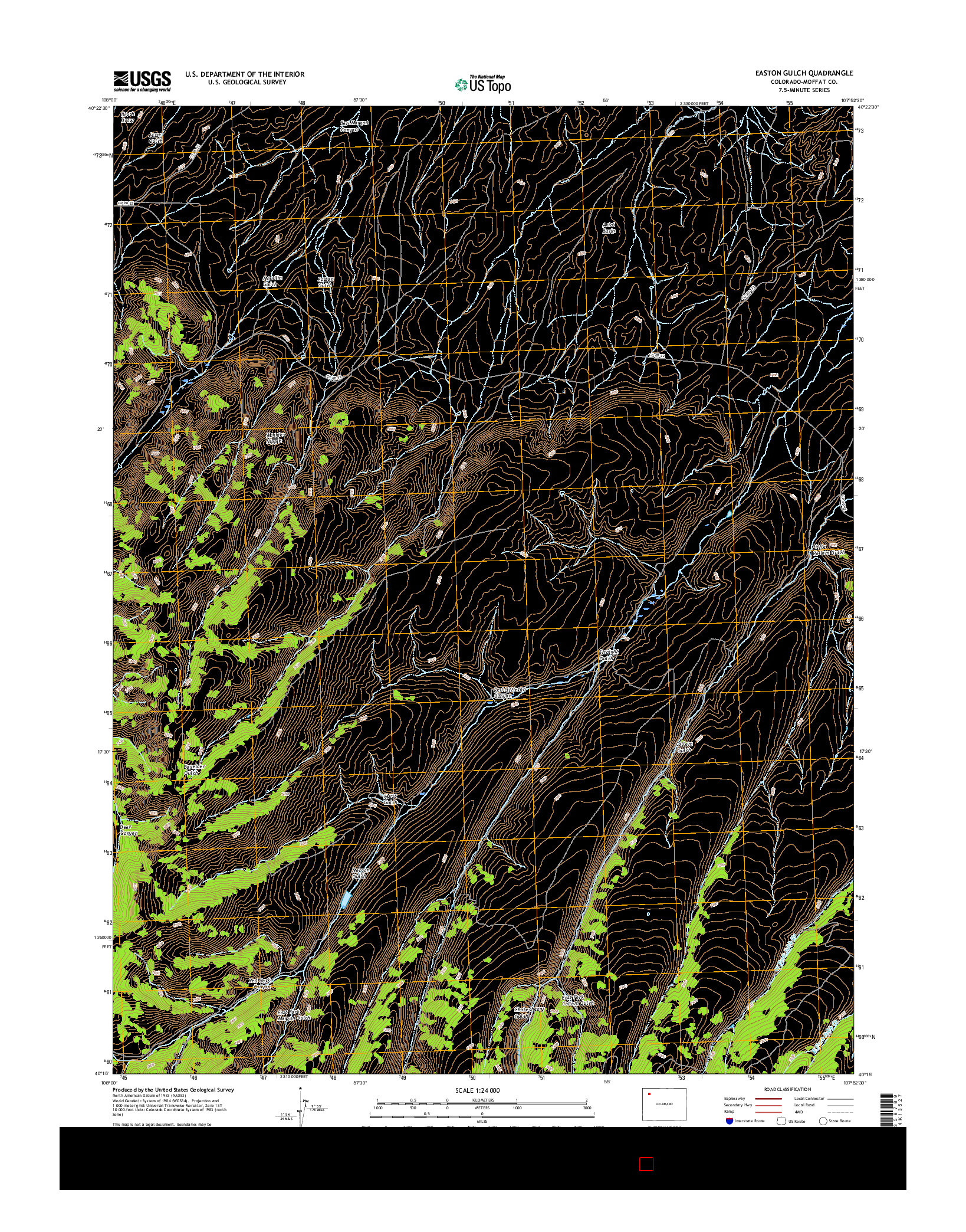 USGS US TOPO 7.5-MINUTE MAP FOR EASTON GULCH, CO 2016