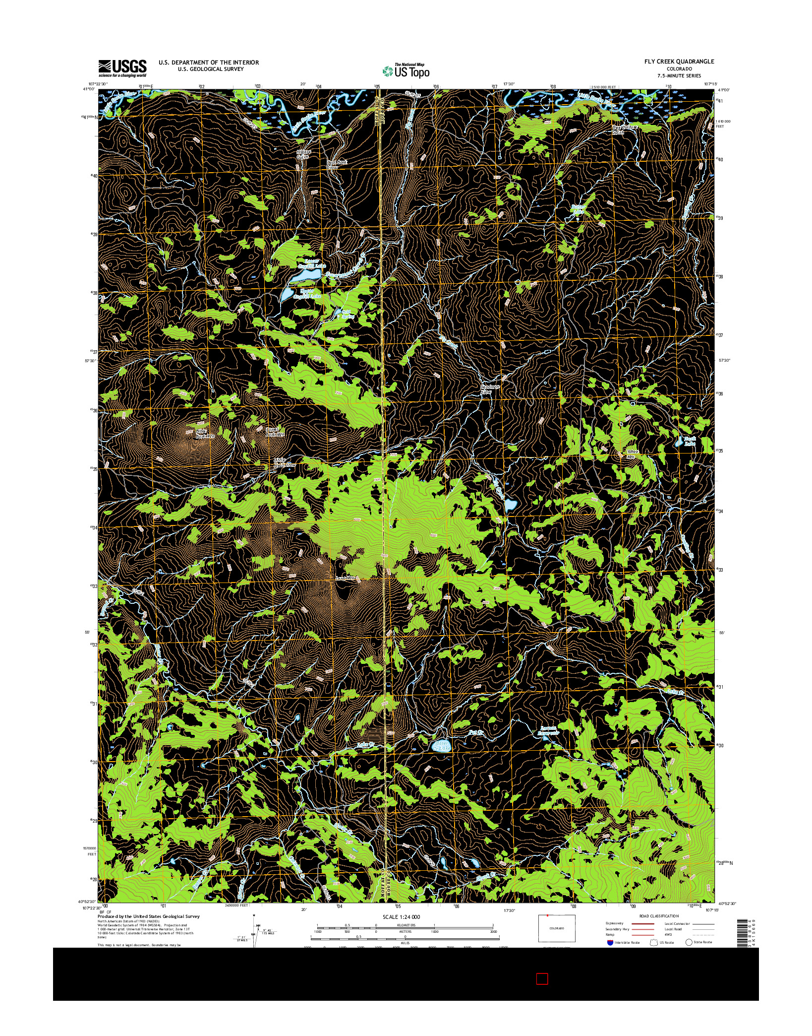 USGS US TOPO 7.5-MINUTE MAP FOR FLY CREEK, CO 2016