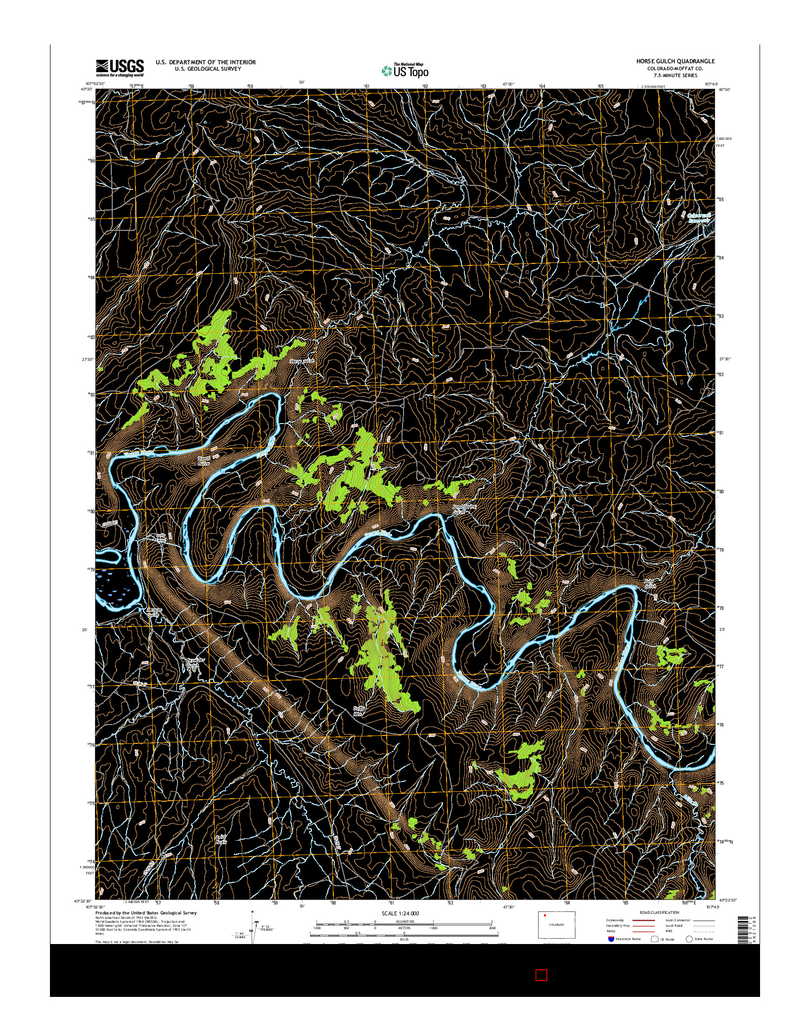 USGS US TOPO 7.5-MINUTE MAP FOR HORSE GULCH, CO 2016