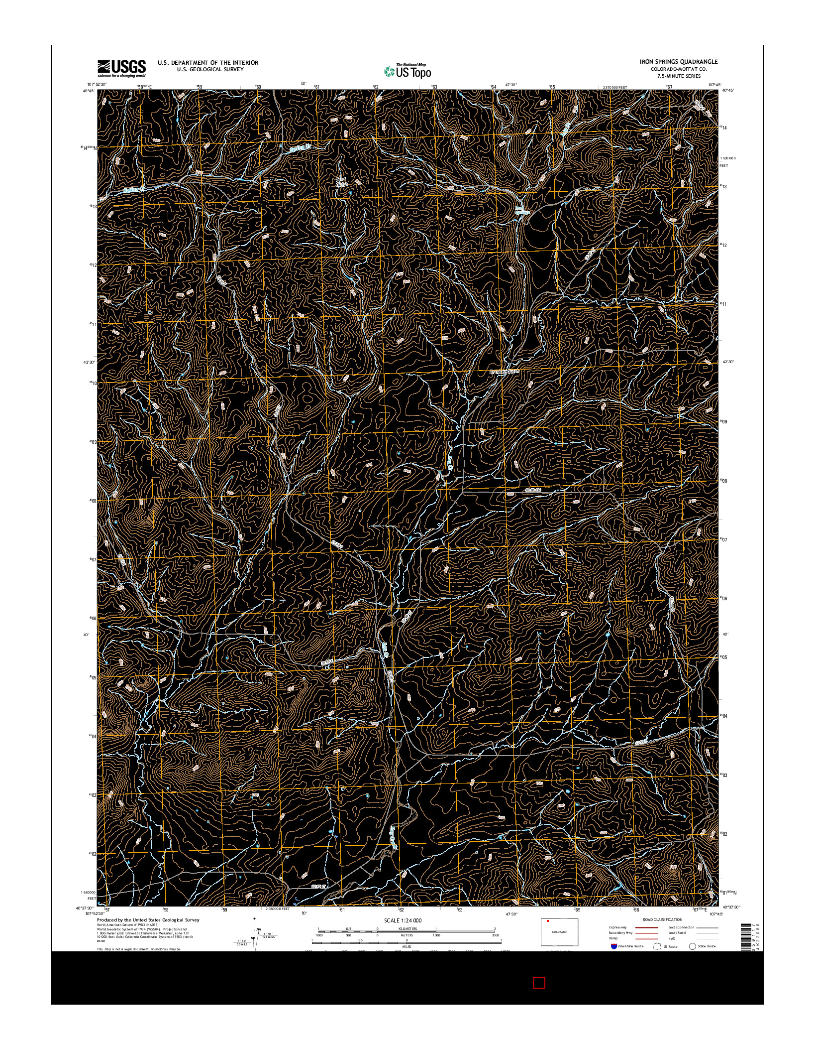 USGS US TOPO 7.5-MINUTE MAP FOR IRON SPRINGS, CO 2016