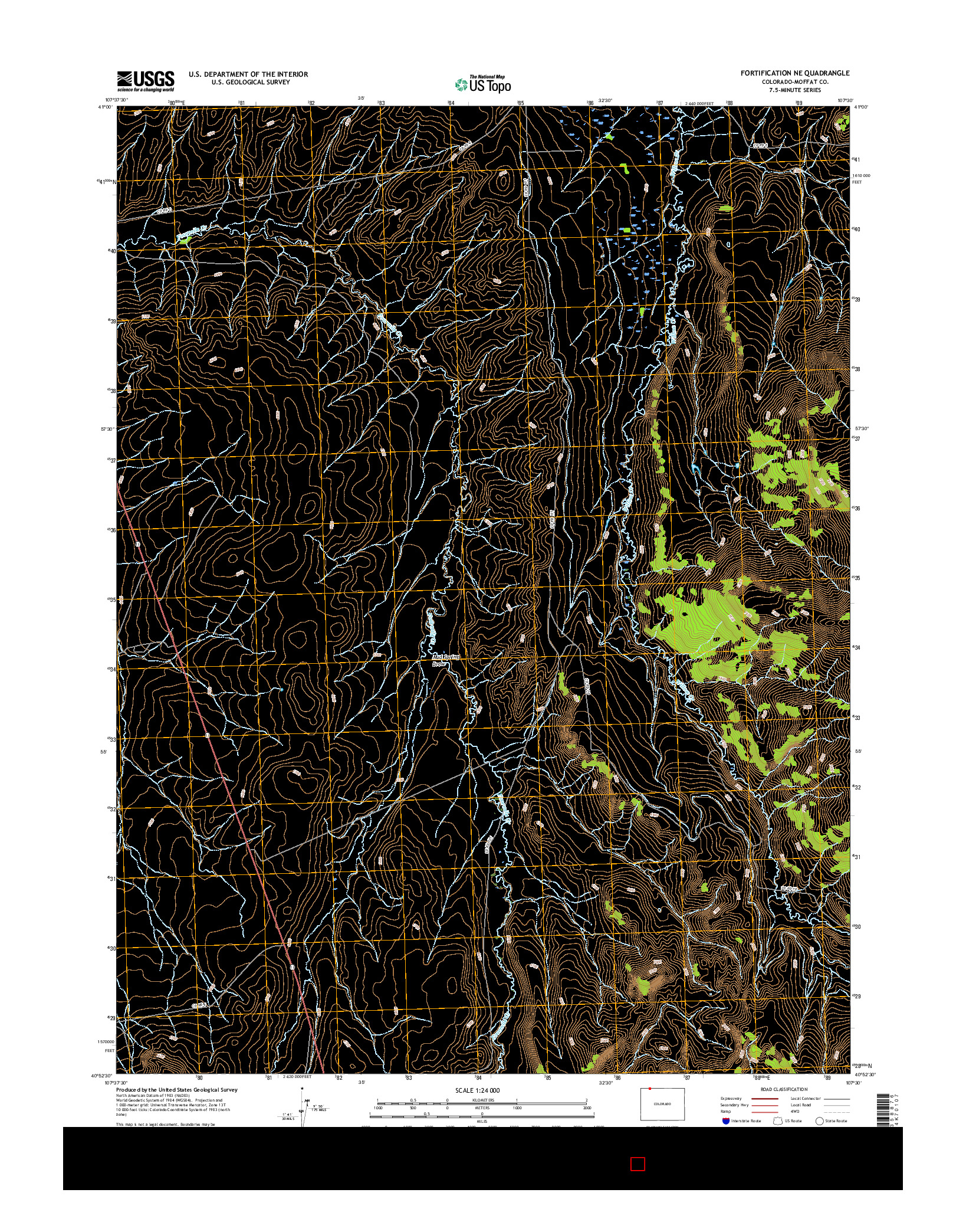 USGS US TOPO 7.5-MINUTE MAP FOR FORTIFICATION NE, CO 2016