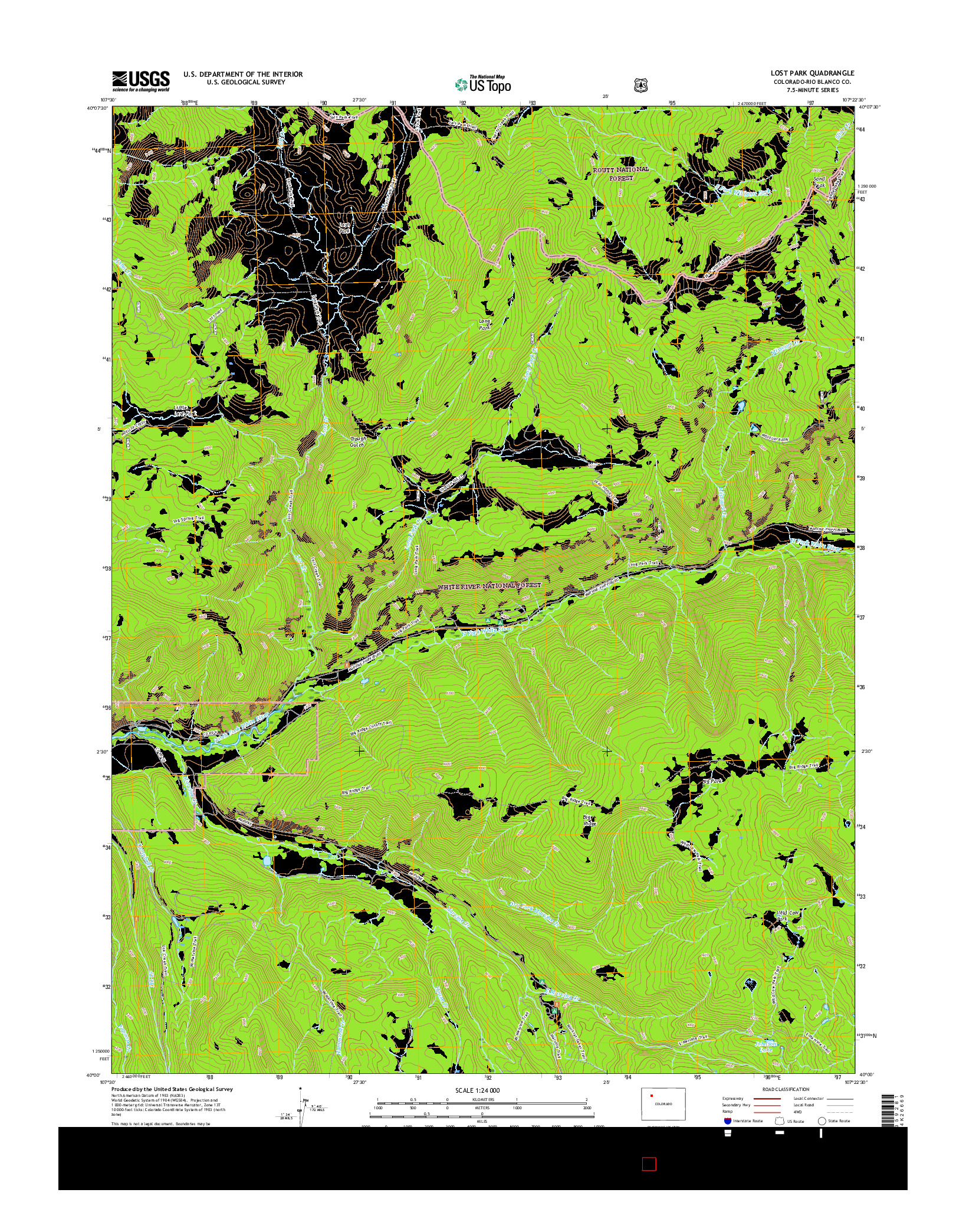 USGS US TOPO 7.5-MINUTE MAP FOR LOST PARK, CO 2016