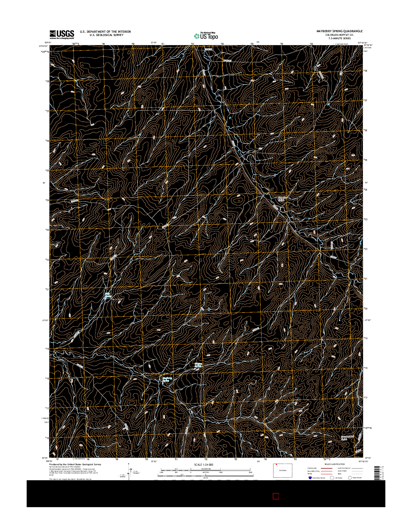 USGS US TOPO 7.5-MINUTE MAP FOR MAYBERRY SPRING, CO 2016