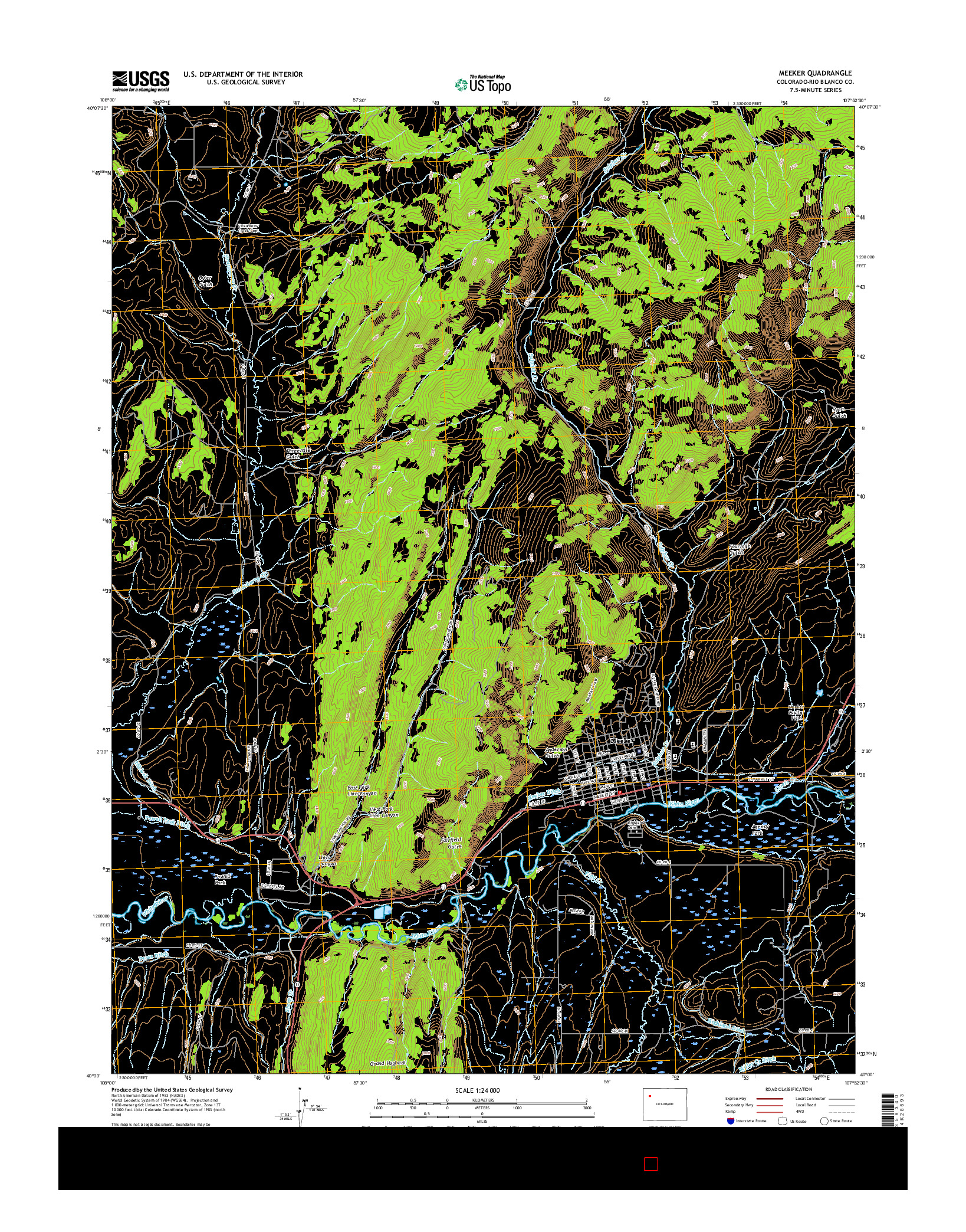 USGS US TOPO 7.5-MINUTE MAP FOR MEEKER, CO 2016