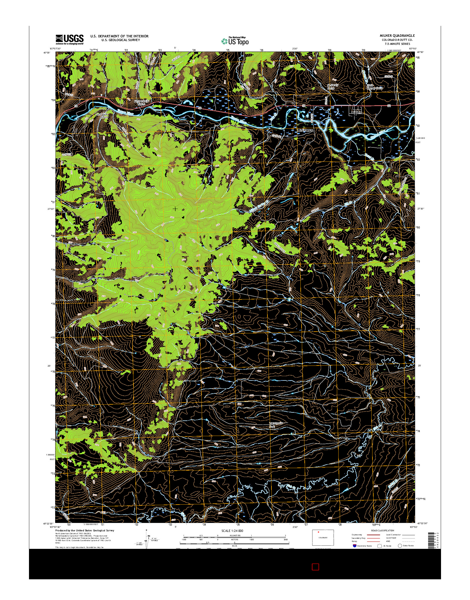 USGS US TOPO 7.5-MINUTE MAP FOR MILNER, CO 2016