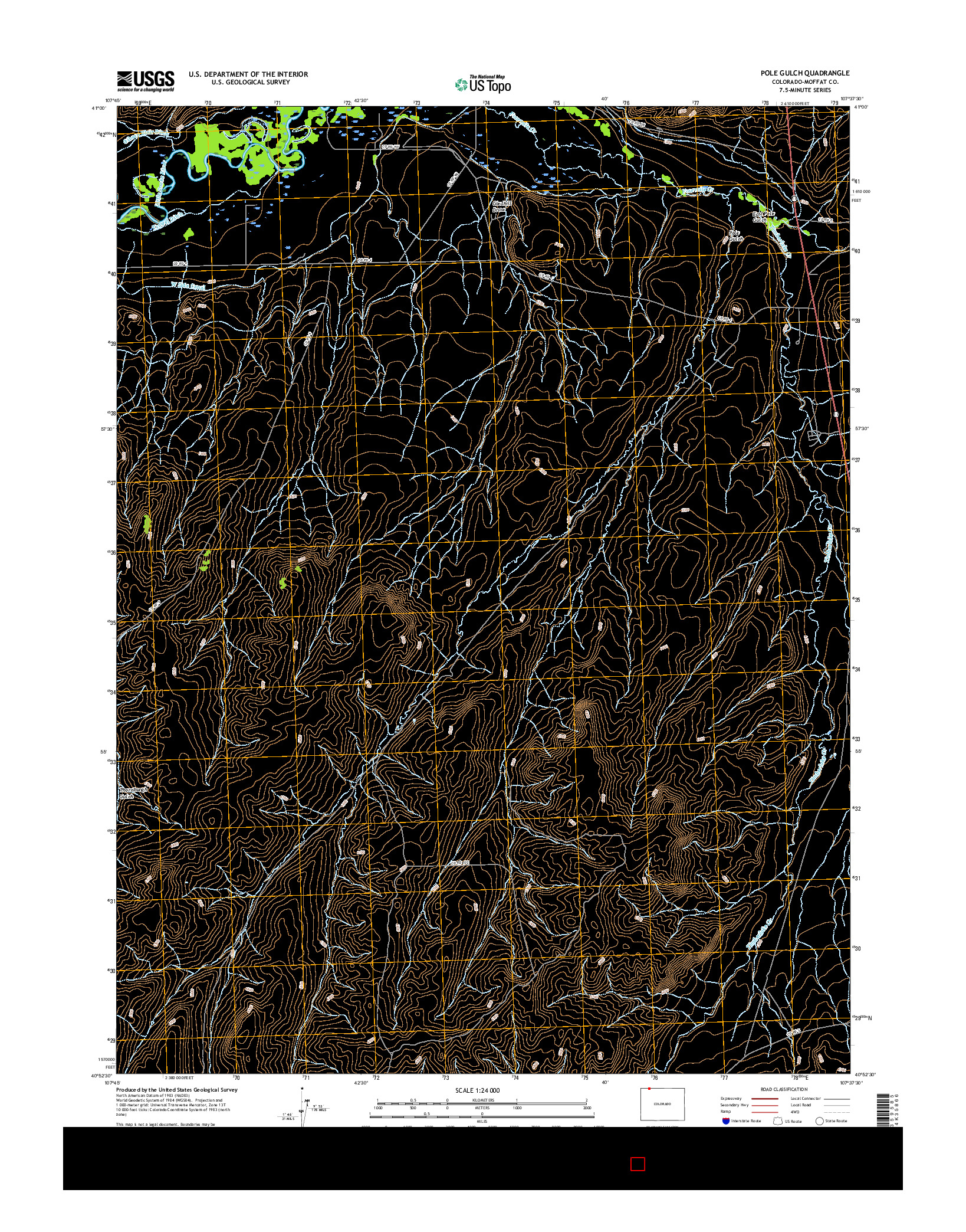 USGS US TOPO 7.5-MINUTE MAP FOR POLE GULCH, CO 2016