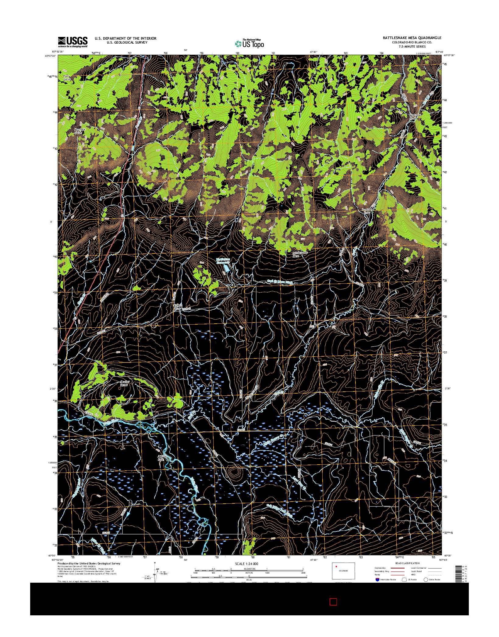 USGS US TOPO 7.5-MINUTE MAP FOR RATTLESNAKE MESA, CO 2016