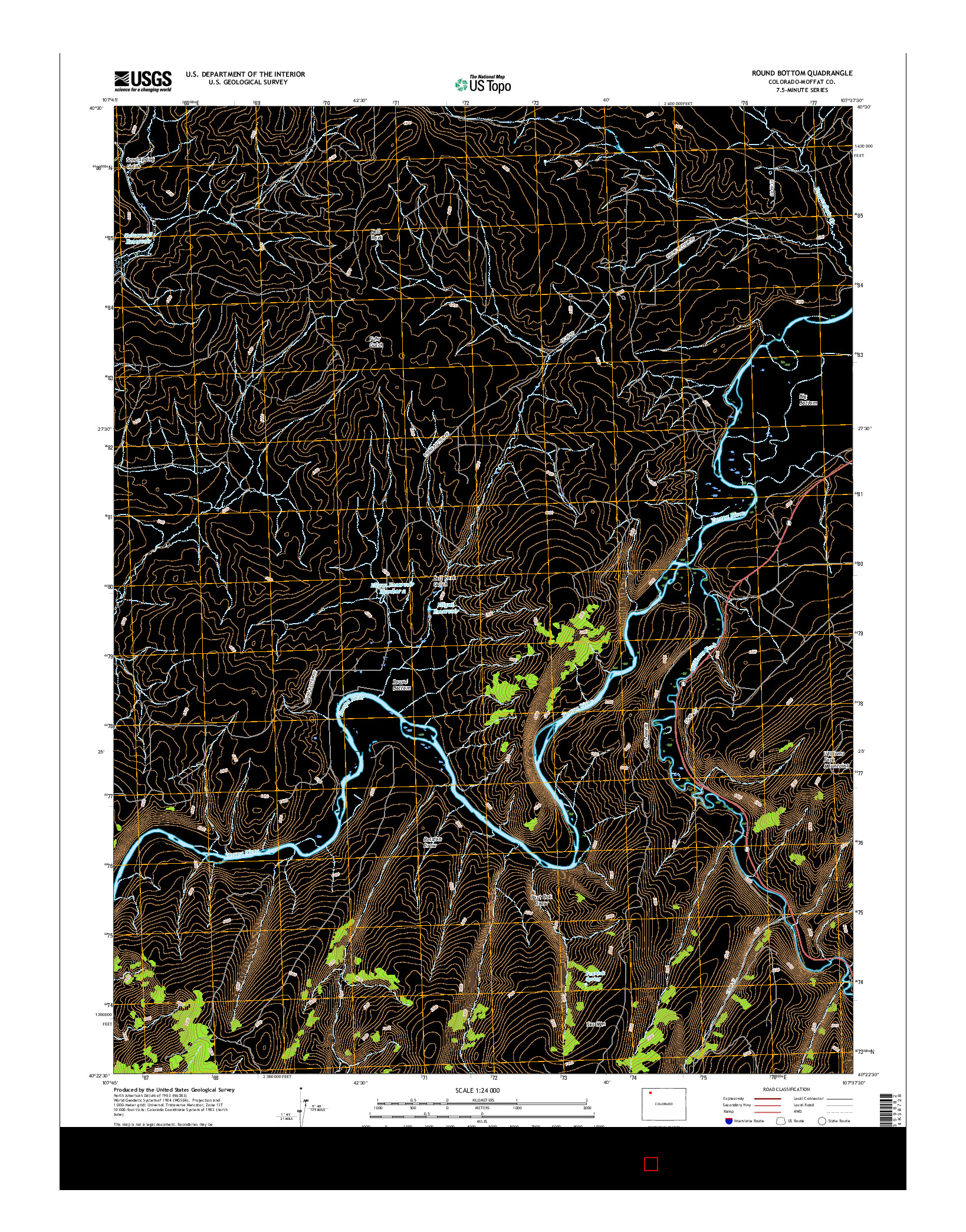 USGS US TOPO 7.5-MINUTE MAP FOR ROUND BOTTOM, CO 2016