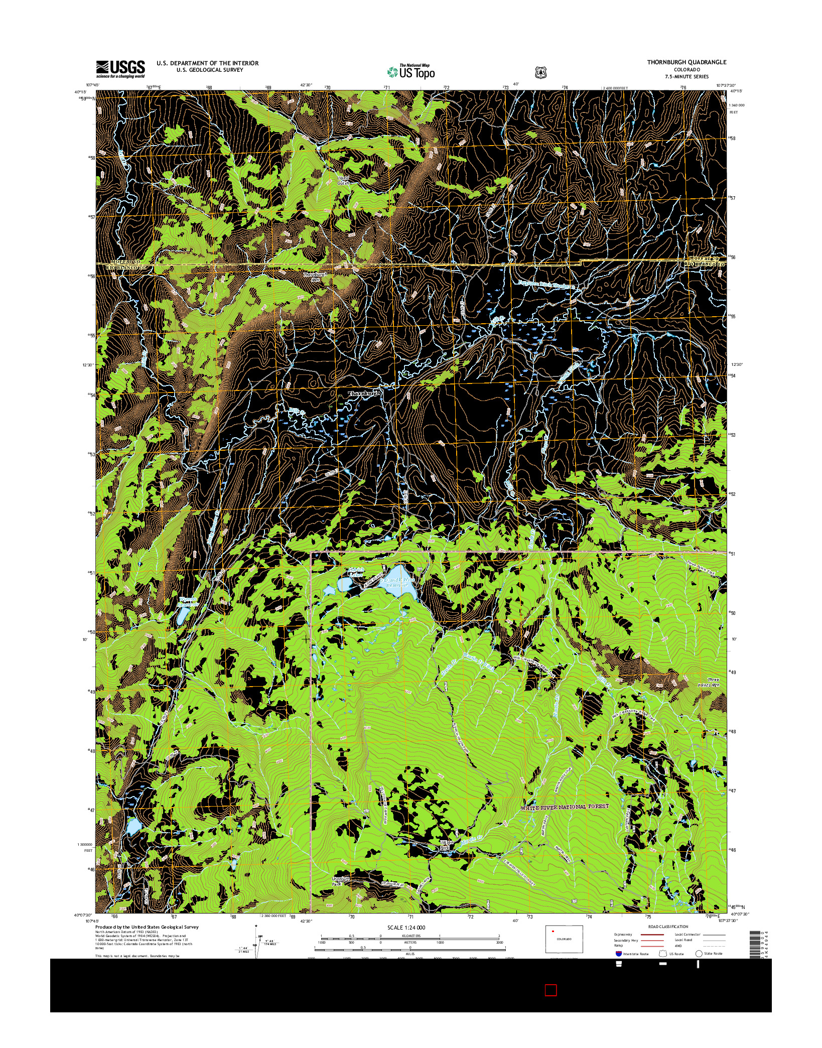 USGS US TOPO 7.5-MINUTE MAP FOR THORNBURGH, CO 2016