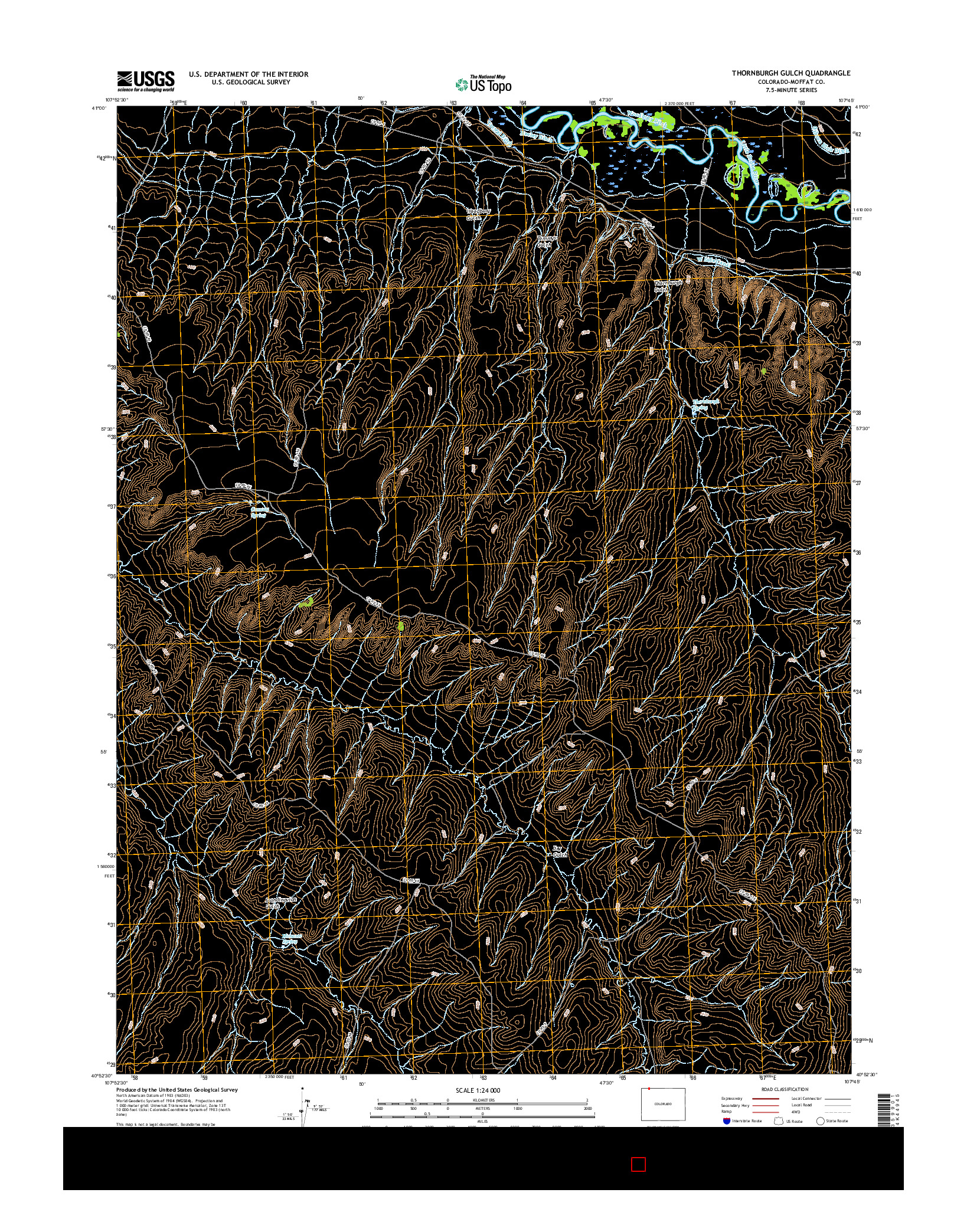USGS US TOPO 7.5-MINUTE MAP FOR THORNBURGH GULCH, CO 2016