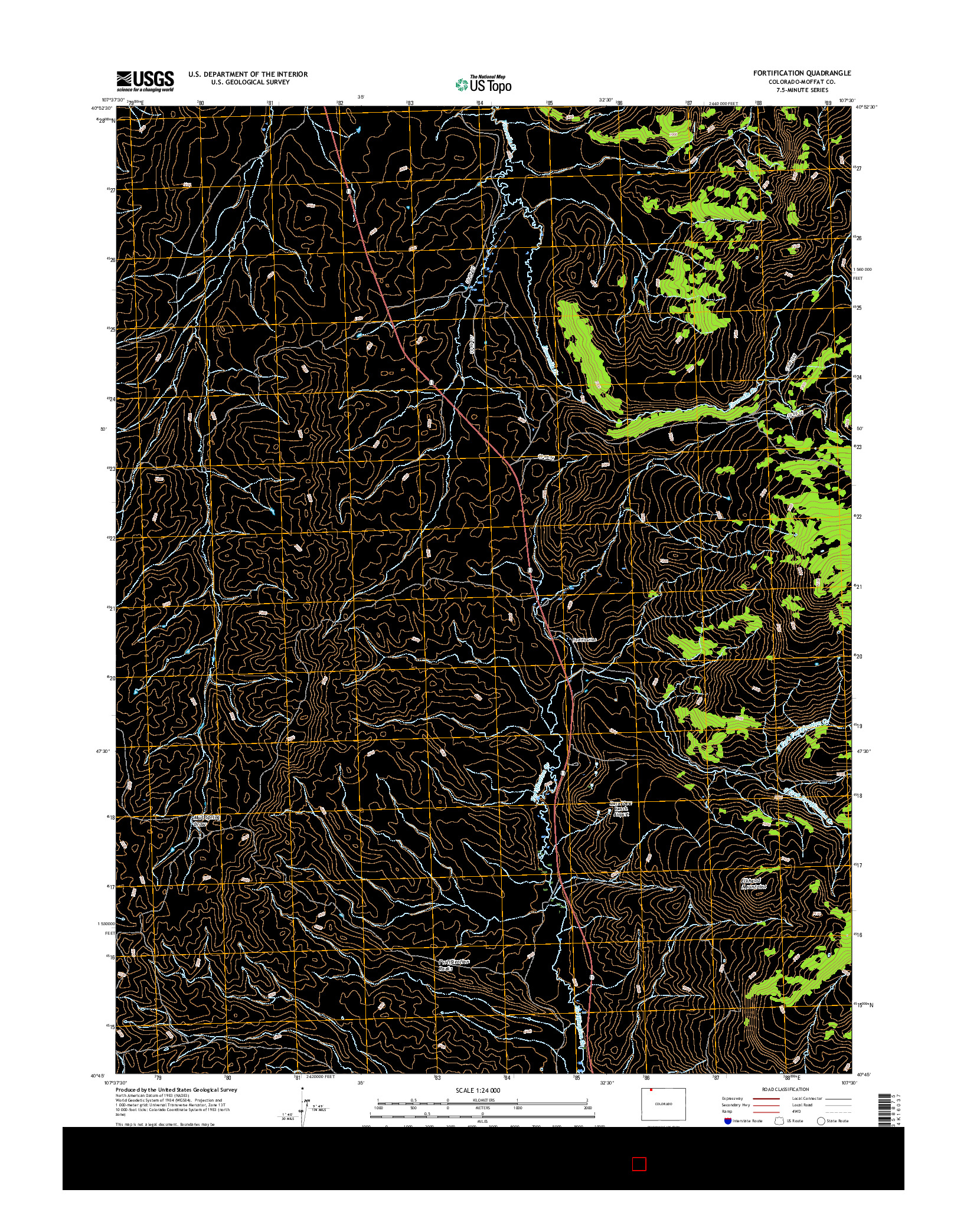 USGS US TOPO 7.5-MINUTE MAP FOR FORTIFICATION, CO 2016