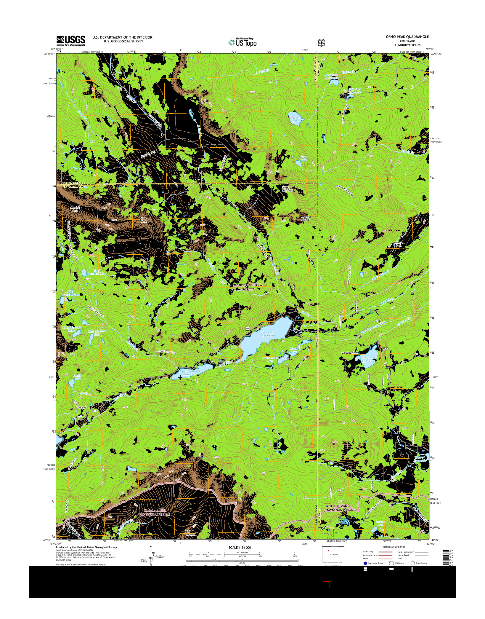 USGS US TOPO 7.5-MINUTE MAP FOR ORNO PEAK, CO 2016