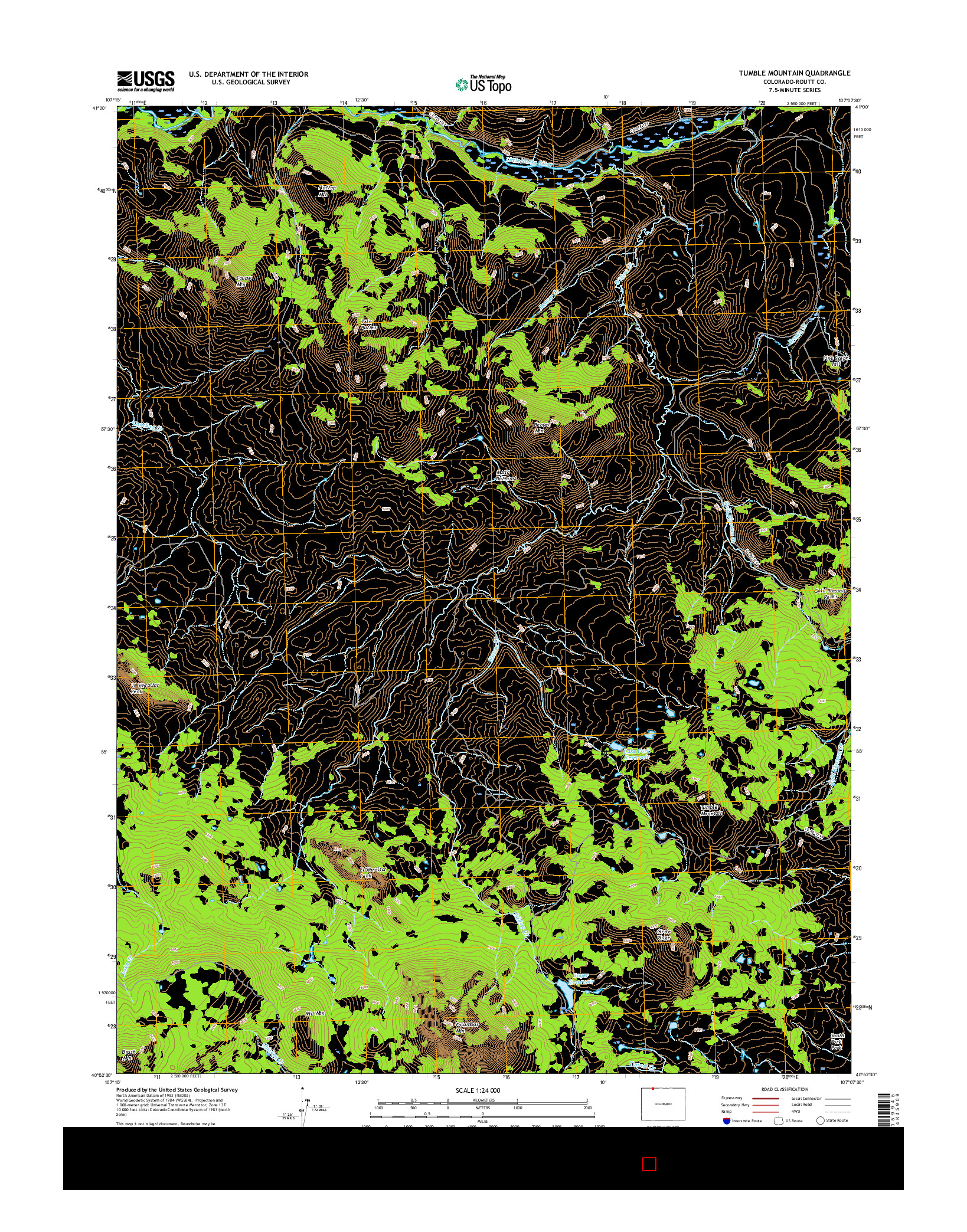 USGS US TOPO 7.5-MINUTE MAP FOR TUMBLE MOUNTAIN, CO 2016