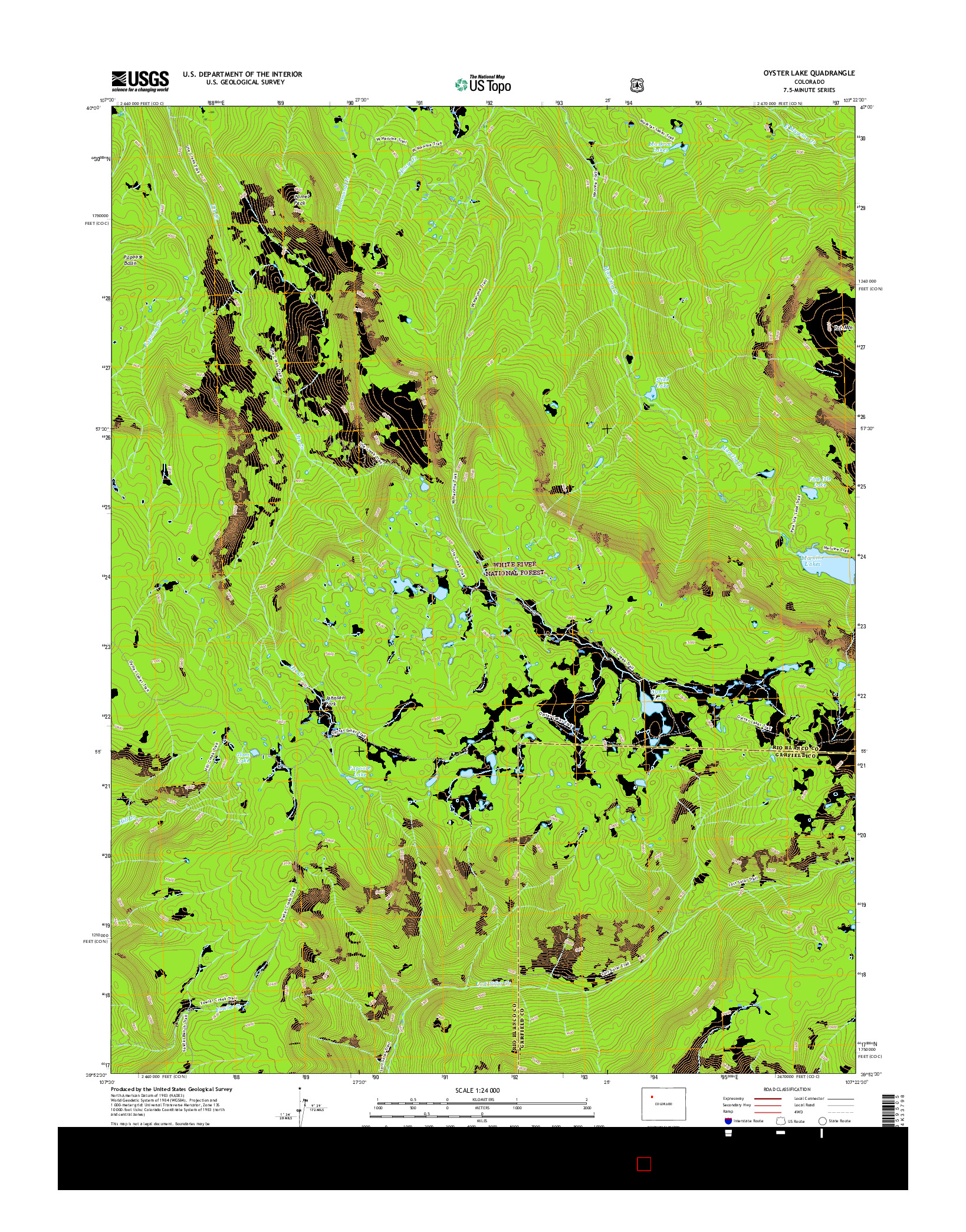 USGS US TOPO 7.5-MINUTE MAP FOR OYSTER LAKE, CO 2016