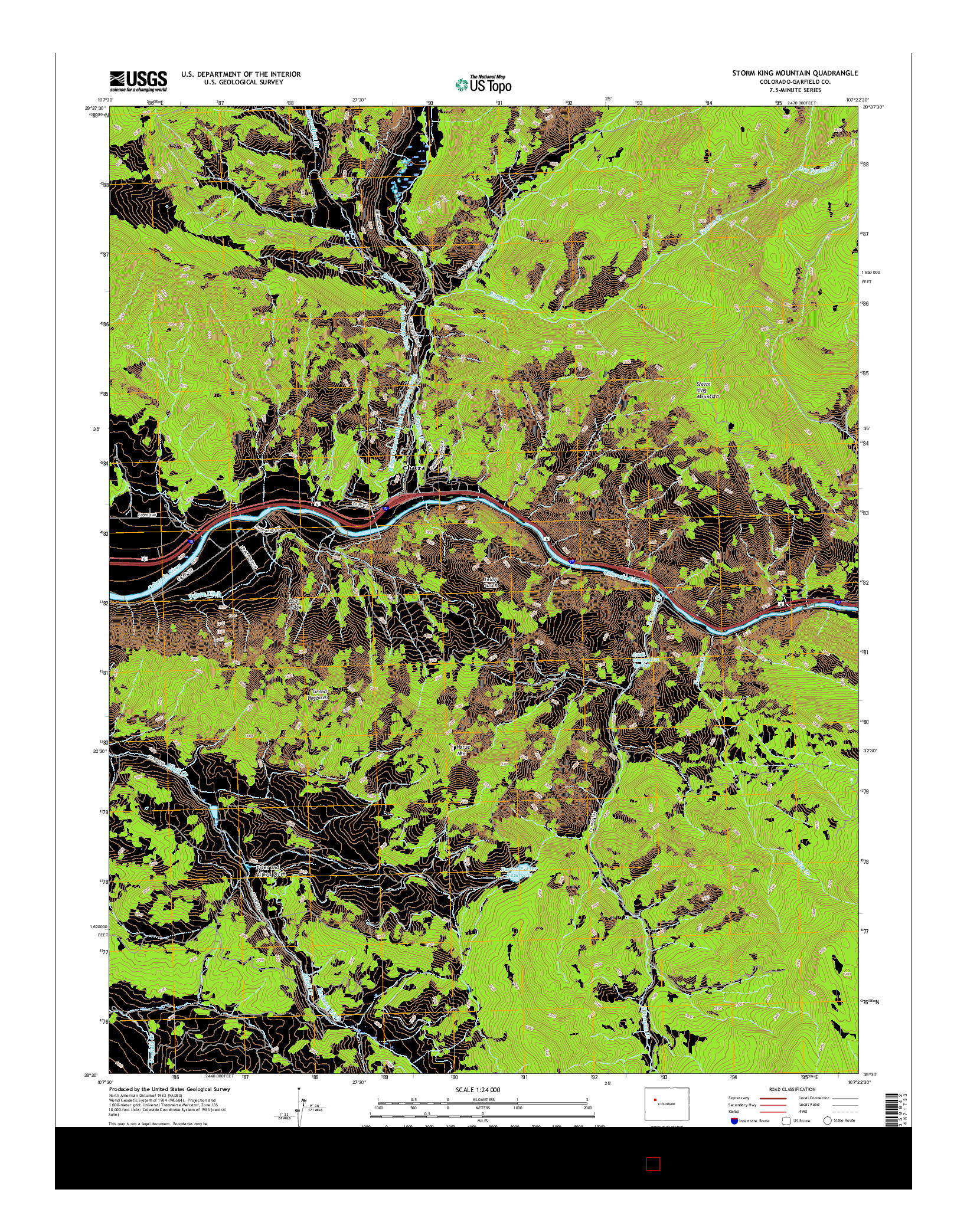 USGS US TOPO 7.5-MINUTE MAP FOR STORM KING MOUNTAIN, CO 2016