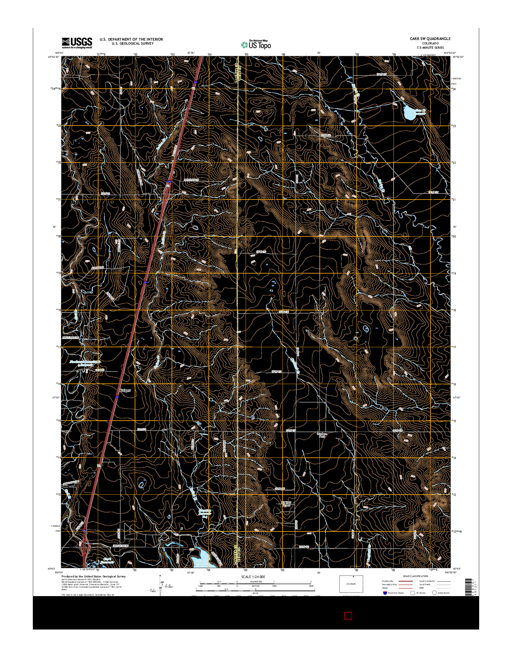 USGS US TOPO 7.5-MINUTE MAP FOR CARR SW, CO 2016