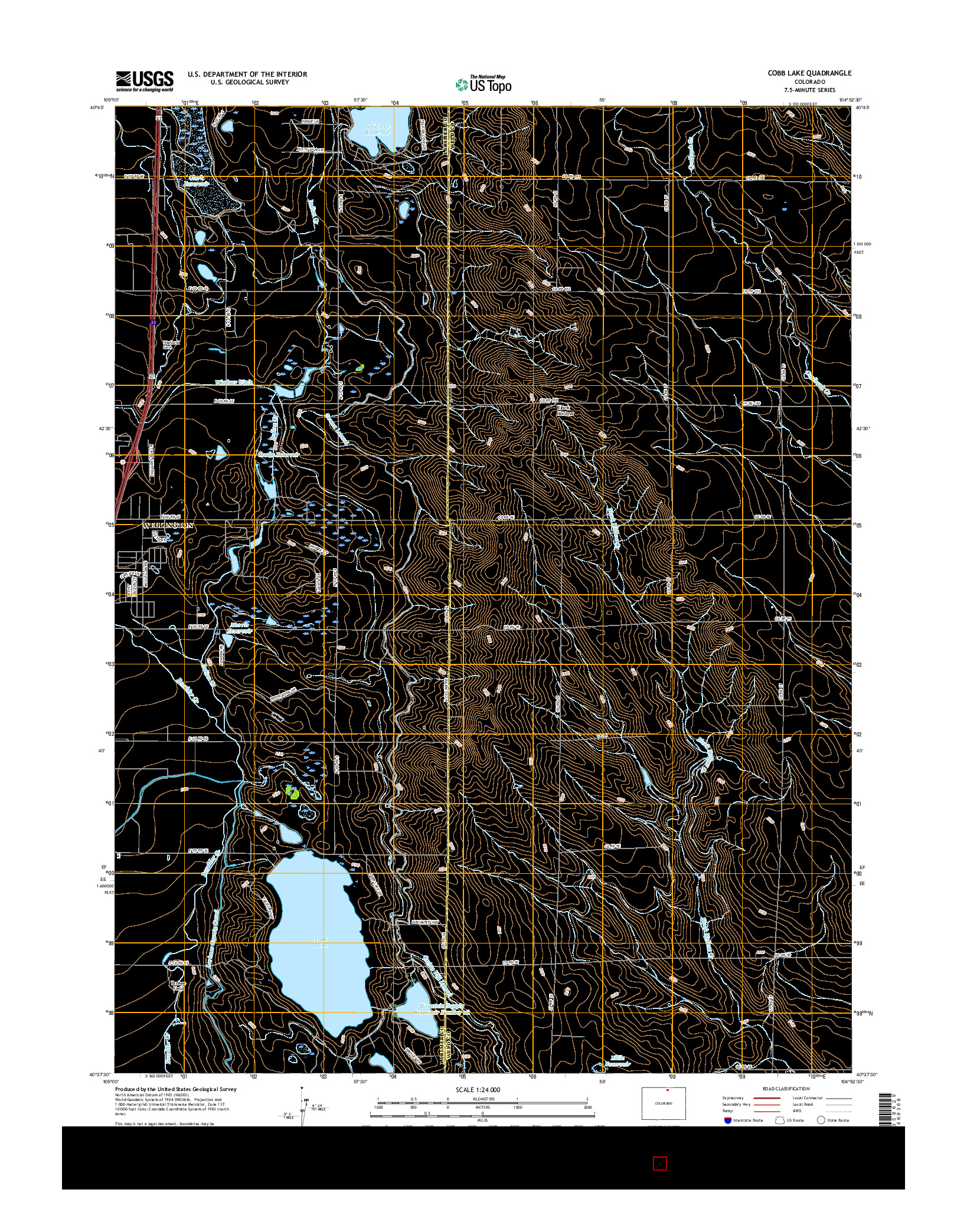 USGS US TOPO 7.5-MINUTE MAP FOR COBB LAKE, CO 2016