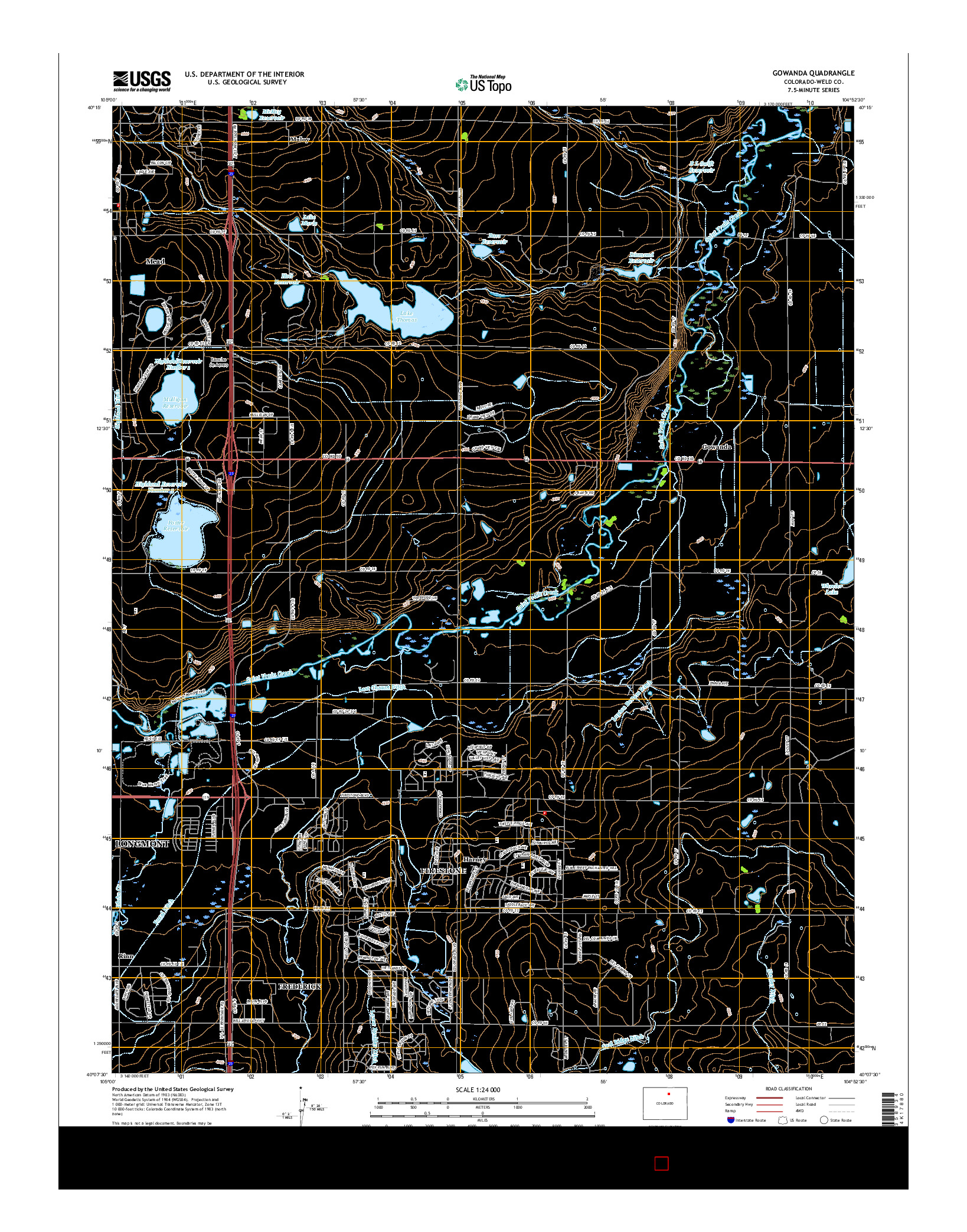 USGS US TOPO 7.5-MINUTE MAP FOR GOWANDA, CO 2016