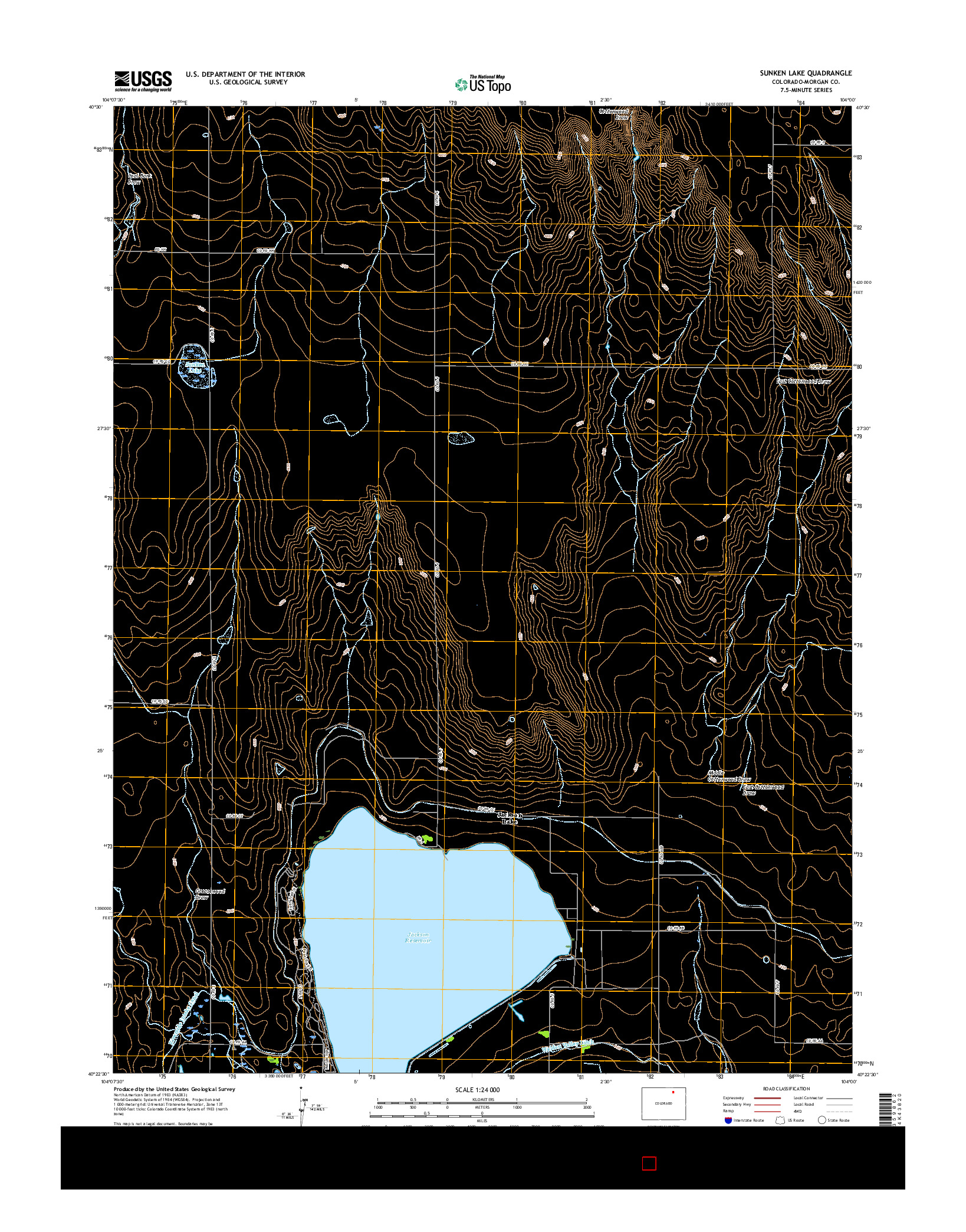 USGS US TOPO 7.5-MINUTE MAP FOR SUNKEN LAKE, CO 2016