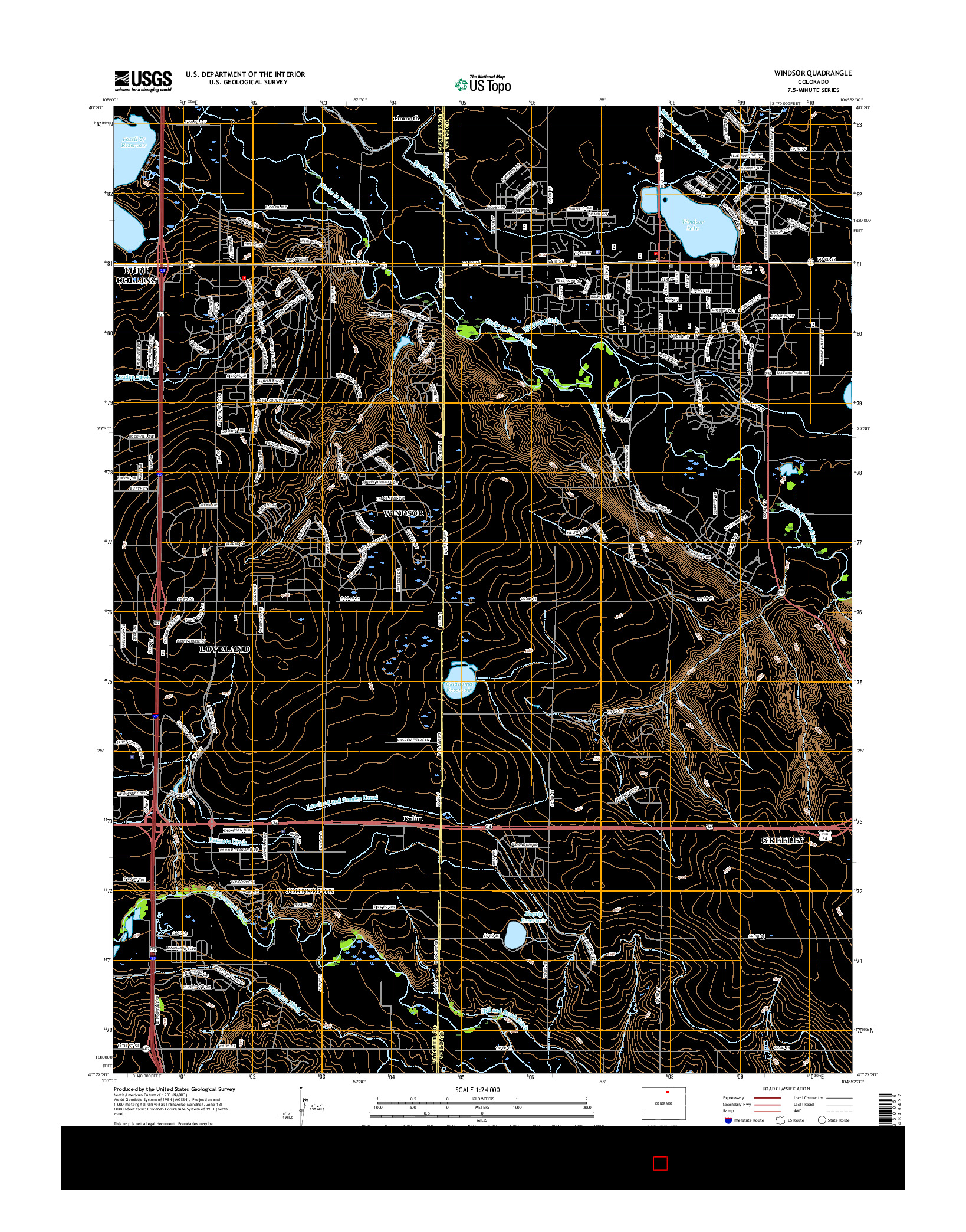 USGS US TOPO 7.5-MINUTE MAP FOR WINDSOR, CO 2016