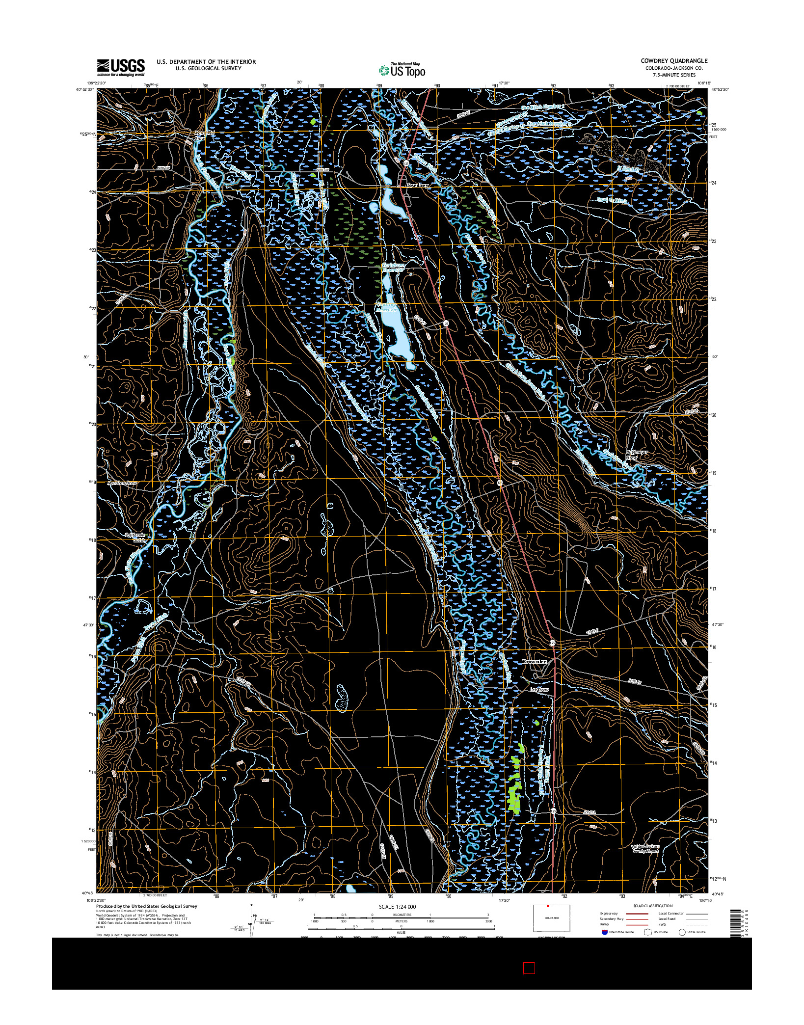 USGS US TOPO 7.5-MINUTE MAP FOR COWDREY, CO 2016