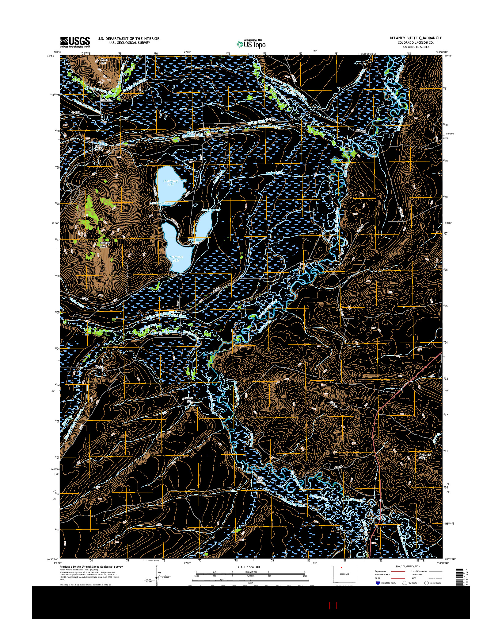 USGS US TOPO 7.5-MINUTE MAP FOR DELANEY BUTTE, CO 2016