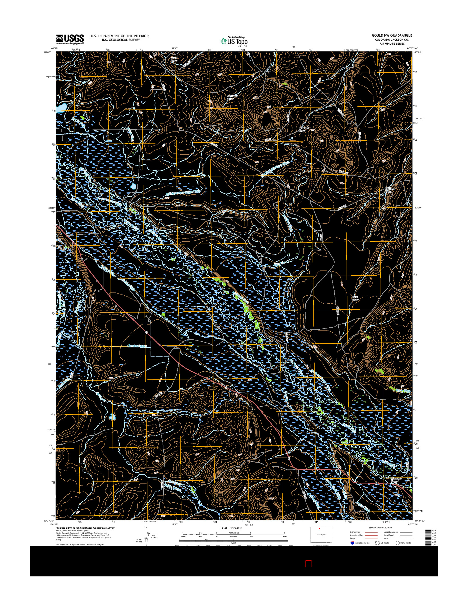 USGS US TOPO 7.5-MINUTE MAP FOR GOULD NW, CO 2016