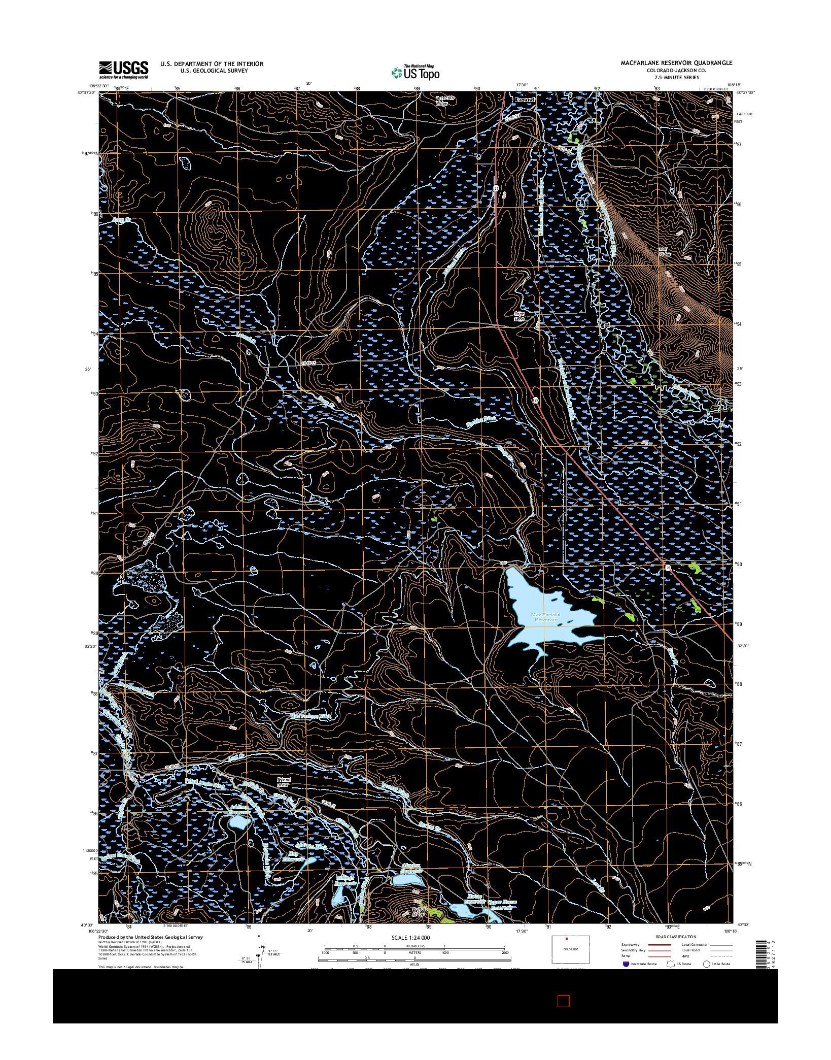 USGS US TOPO 7.5-MINUTE MAP FOR MACFARLANE RESERVOIR, CO 2016