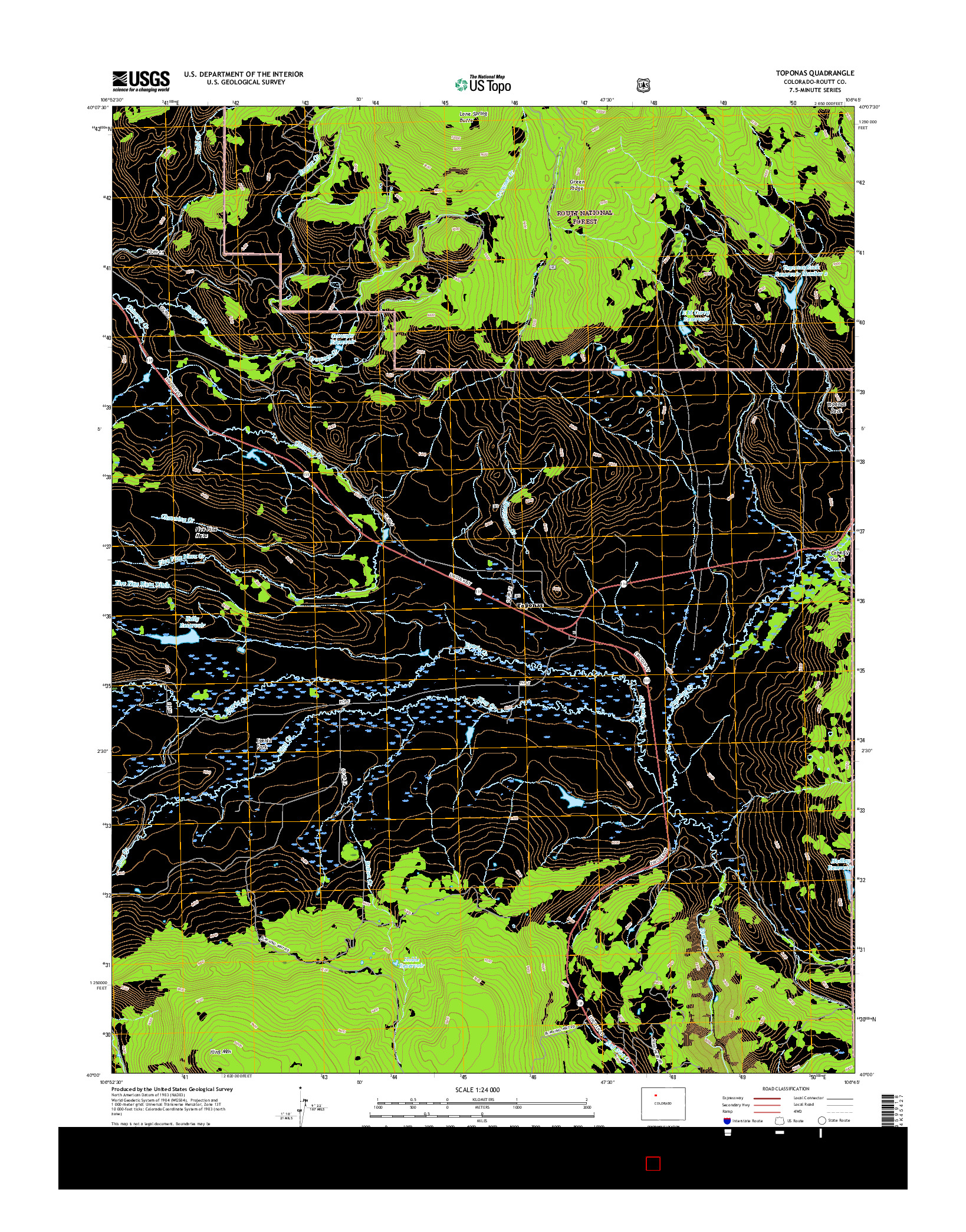 USGS US TOPO 7.5-MINUTE MAP FOR TOPONAS, CO 2016